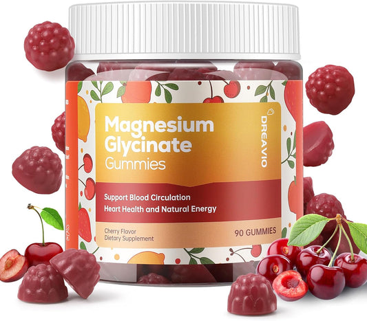 90 Count Magnesium Glycinate Gummies 400mg w/Ashwagandha Supplement - Sugar Free Zinc Magnesium
