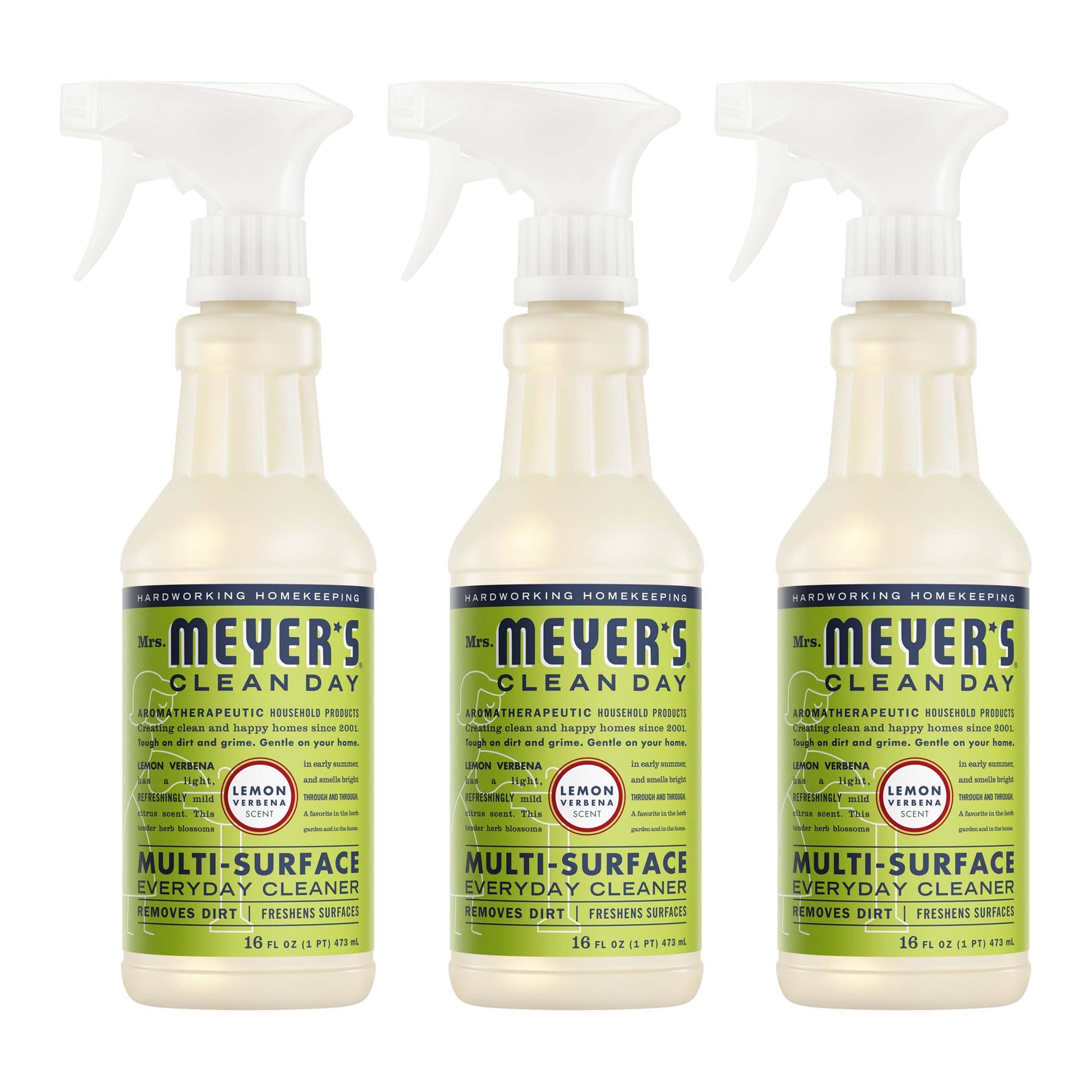 MRS. MEYER'S CLEAN DAY Cleaner Spray, Lemon Verbena, 16 fl oz, 3 Pack