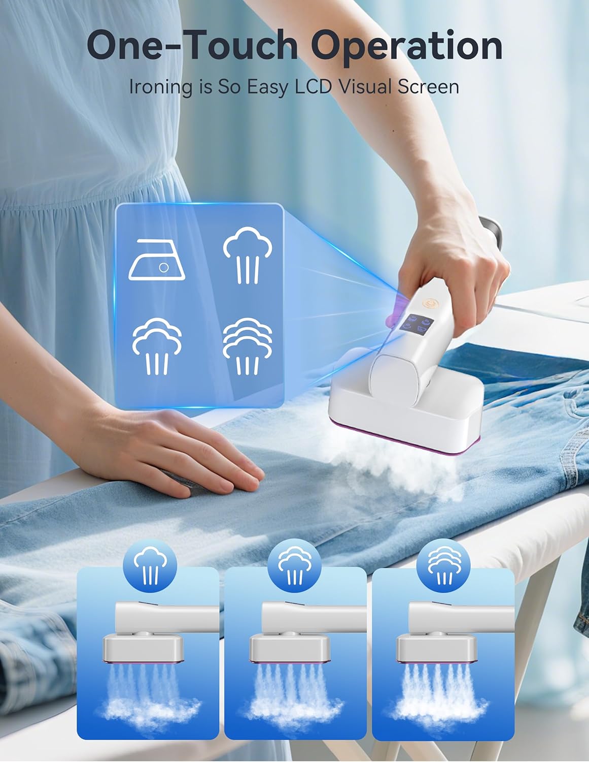 Steamer for Clothes, Sundu Portable 2-in-1 Steamer & Iron, 15s Fast Heat-up, 100ml Water Tank, Ironing Gloves, 20 Min Continuous Steam, Wrinkle Remover for Garment, Travel & Home Use (Cream White)