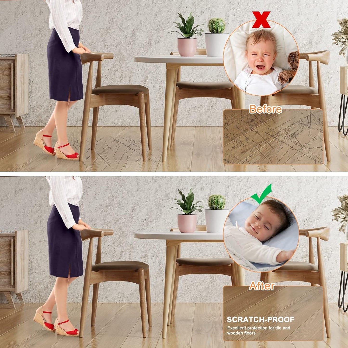 Felt Furniture Pads 400 Pieces, Furniture Pads for Hardwood Floors, Floor Protectors for Furniture Legs, Felt Pads for Furniture, Many Large Sizes Brown