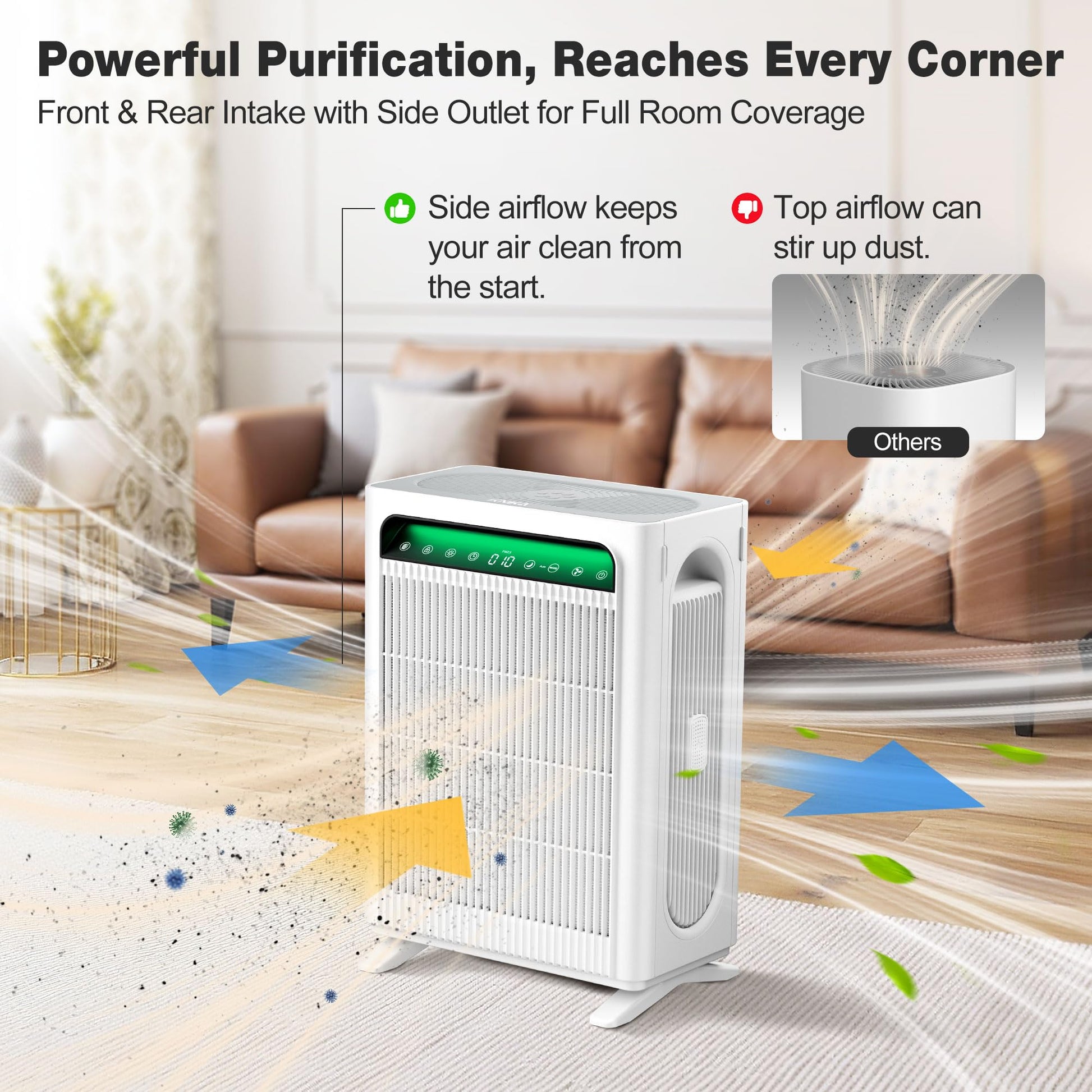 KNKA Air Purifiers for Home Bedroom Up to 1,695 Ft² in 1 Hr, APH4000, White