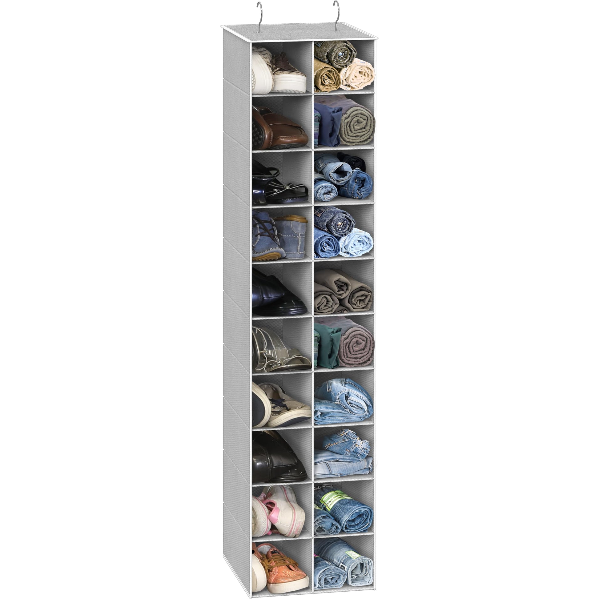 Simple Houseware 20 Section Shelves Hanging Shoes Organizer, Gray