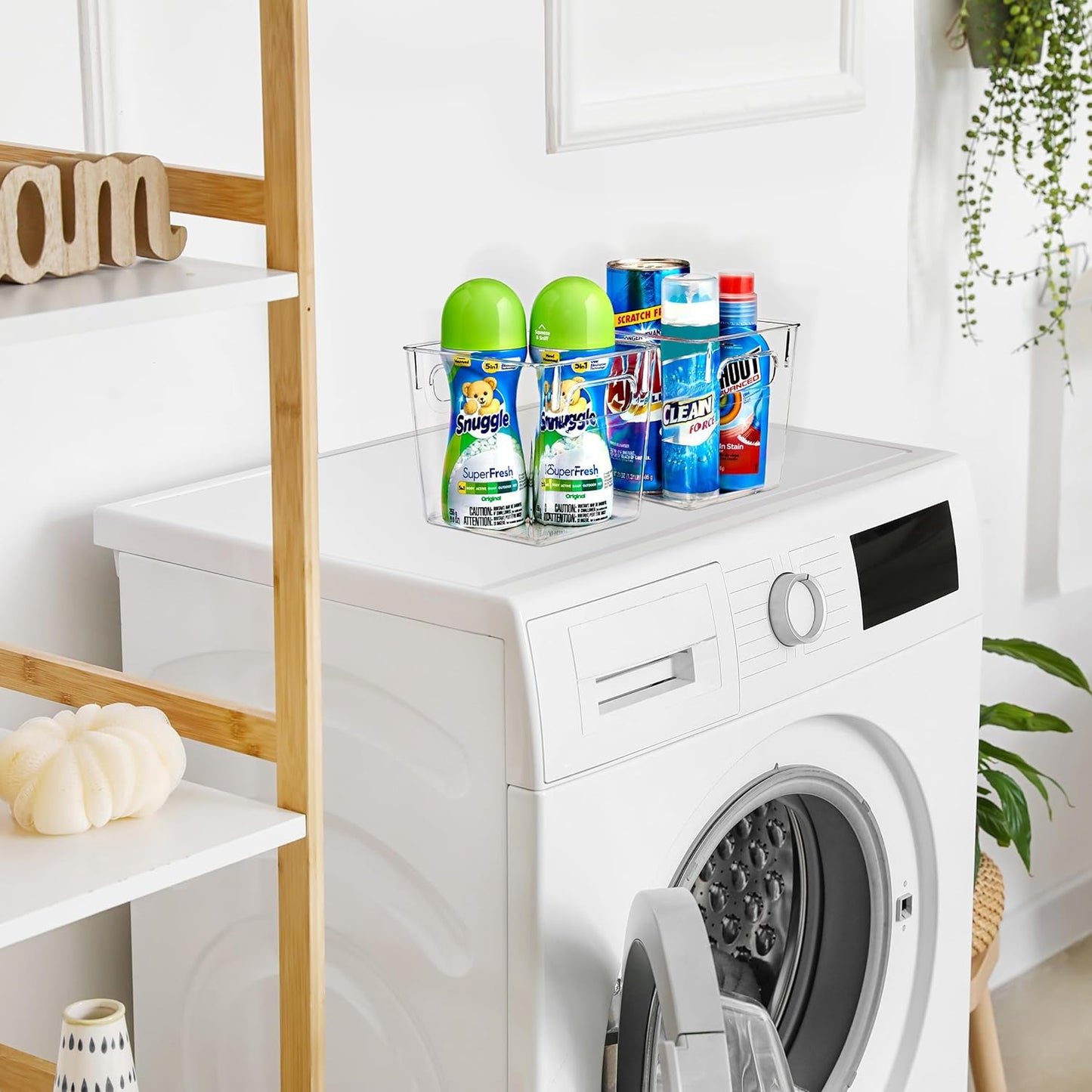 Sorbus 4 Pack Small Clear Plastic Storage Bins, Clear Organizer Bins with Handle for Kitchen, Pantry, Cabinet, Refrigerator, Craft, Toys, Clothes, Closet, Under Sink, Bathroom Organizers and Storage