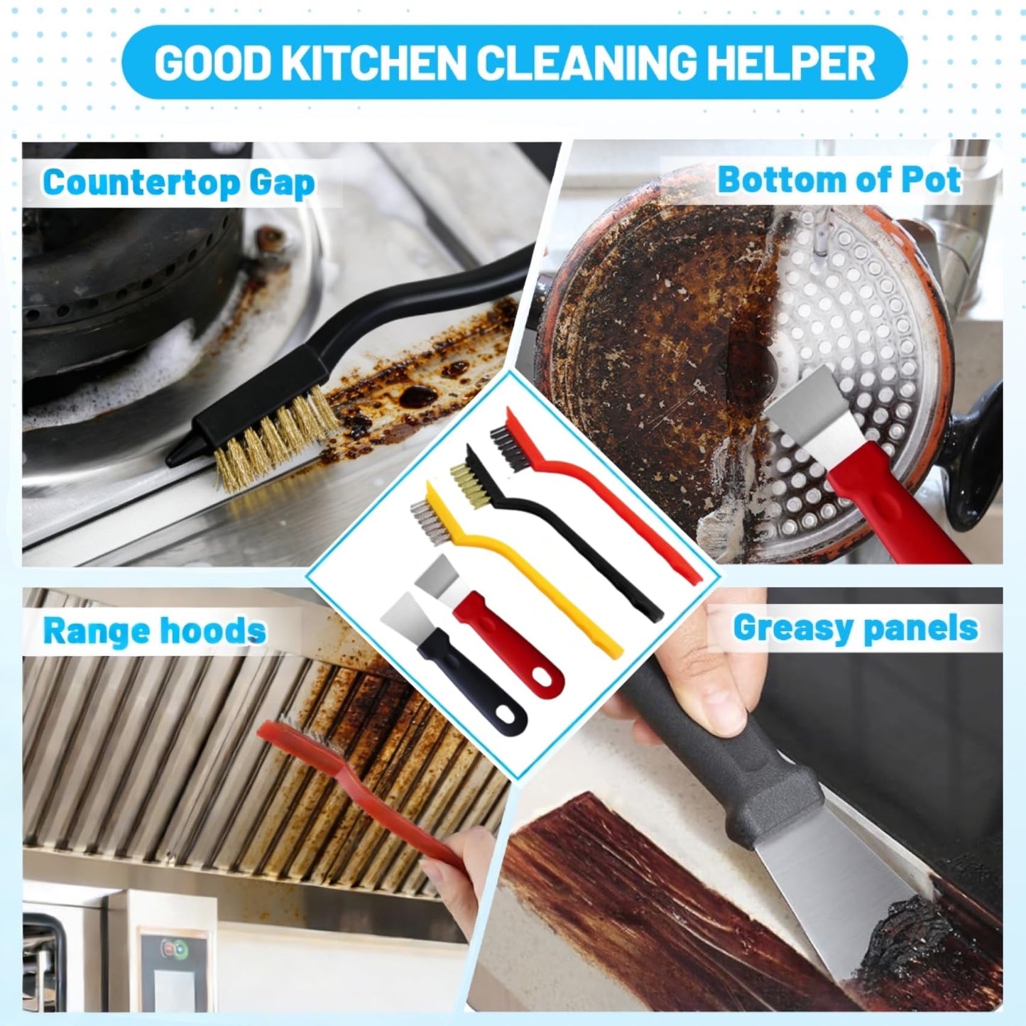15Pcs Crevice Cleaning Brush Set, Hard Bristle Scrub Brushes Tools for Deep Cleaning Gap,Window