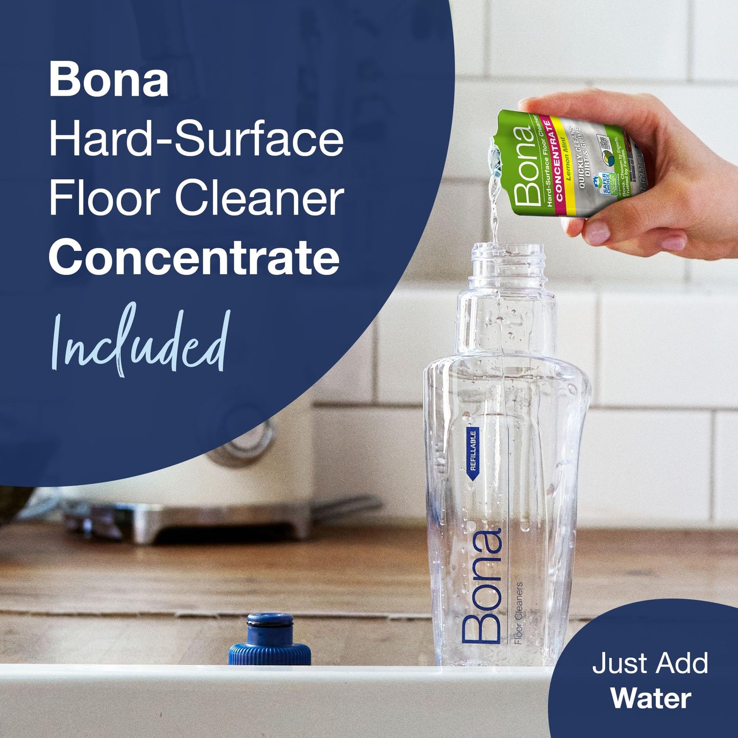 Bona Spray Mop Air - Includes Multi-Surface Floor Cleaner Concentrate and Microfiber Pad - Lemon
