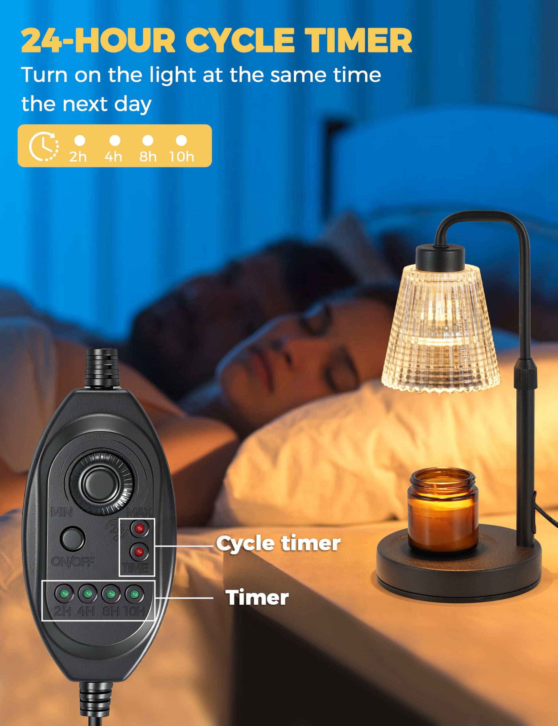 GODONLIF Candle Warmer Lamp with Timer, Birthday Gifts for Women Home Decor