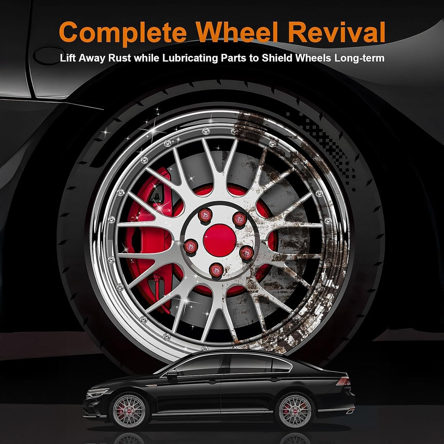 Rust Remover Spray for Metal - 2025 Upgrade Heavy Duty Metal Cleaner for Vehicles, Tools, Chains, Iron Out Rust Stain Remover, Multi-Surface Cleaner, Fast-Acting Oxidation Remover