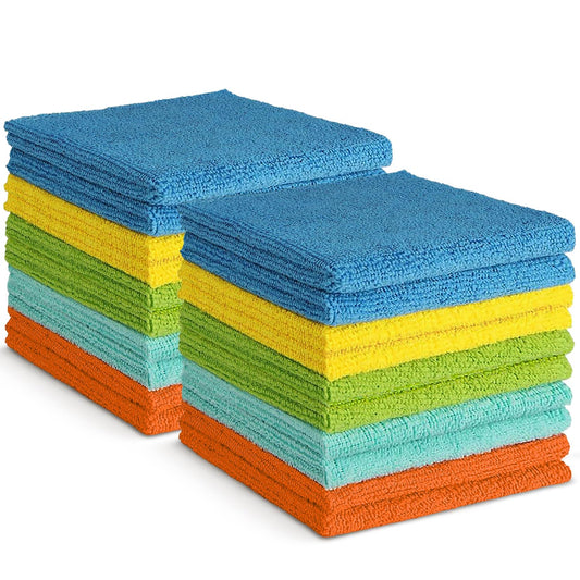AIDEA Microfiber Cleaning Cloth, 20PK, Soft Absorbent Rags, Microfiber Towels for Cars, Kitchen