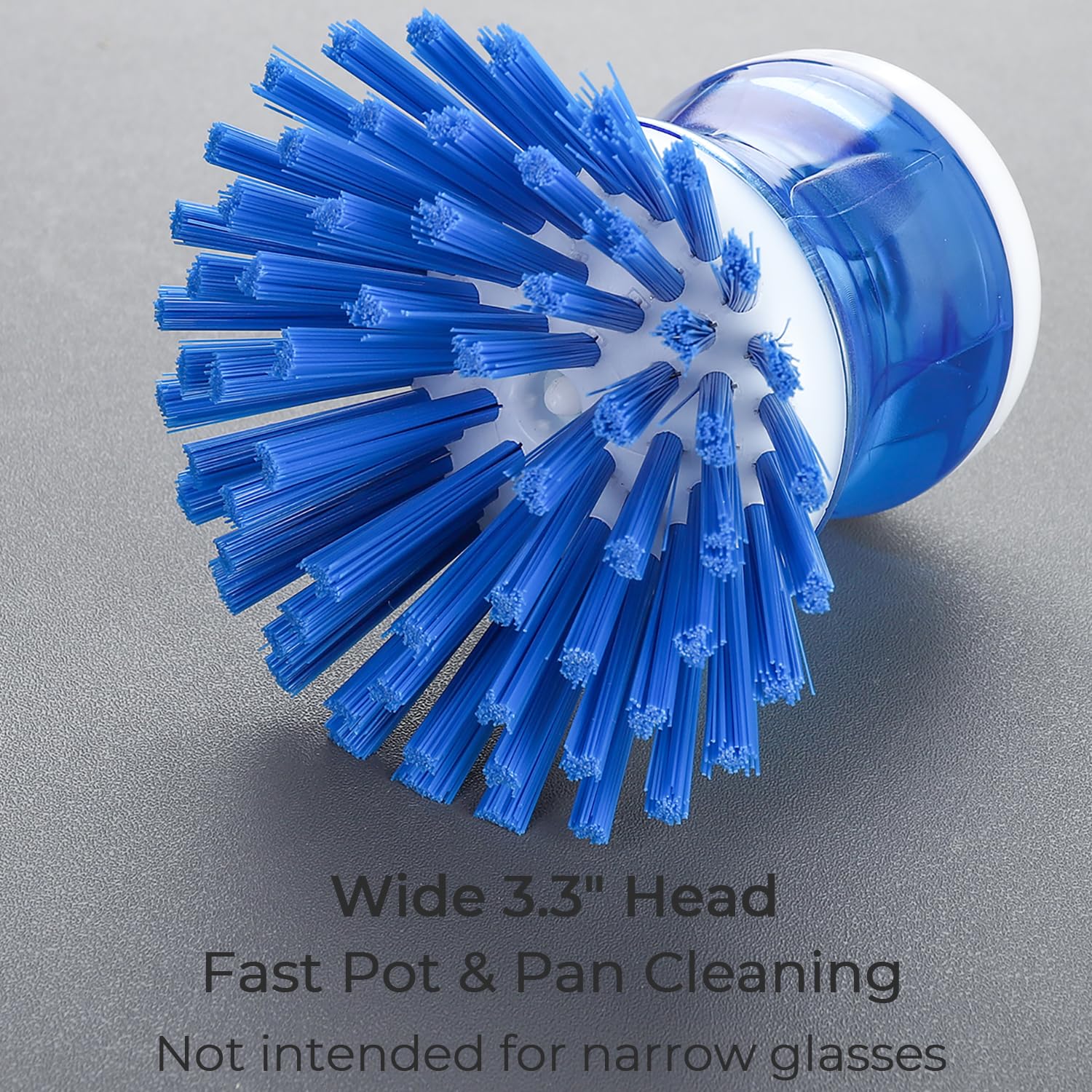 Dish Brush with Soap Dispenser, Stiff Bristles Dish Scrubber for Pots, Pans & Sink Cleaning, 2 Pack