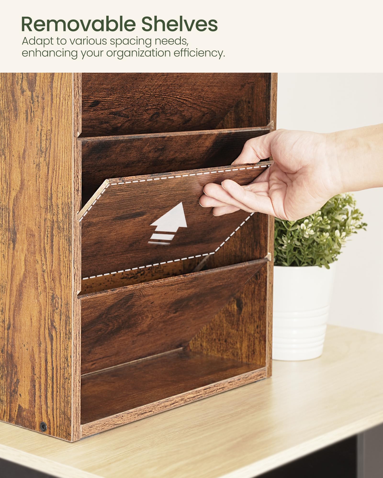 CHOEZON Wall File Organizer, 10-Tier Hanging Mail Organizer, Wall Mount File Holder with 4 Side