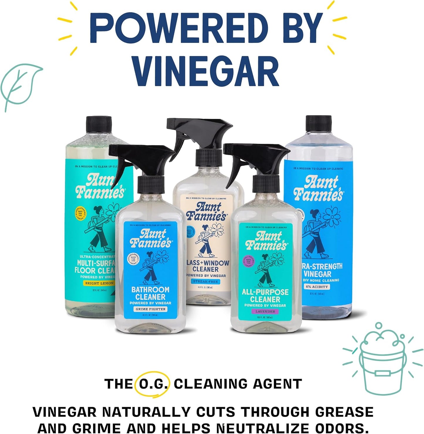 Aunt Fannie's Toilet Bowl Cleaner, Bleach-Free Cleaner Powered by Vinegar, Freshens and Removes Stains, Eucalyptus Scent, 24 fl oz, Pack of 6