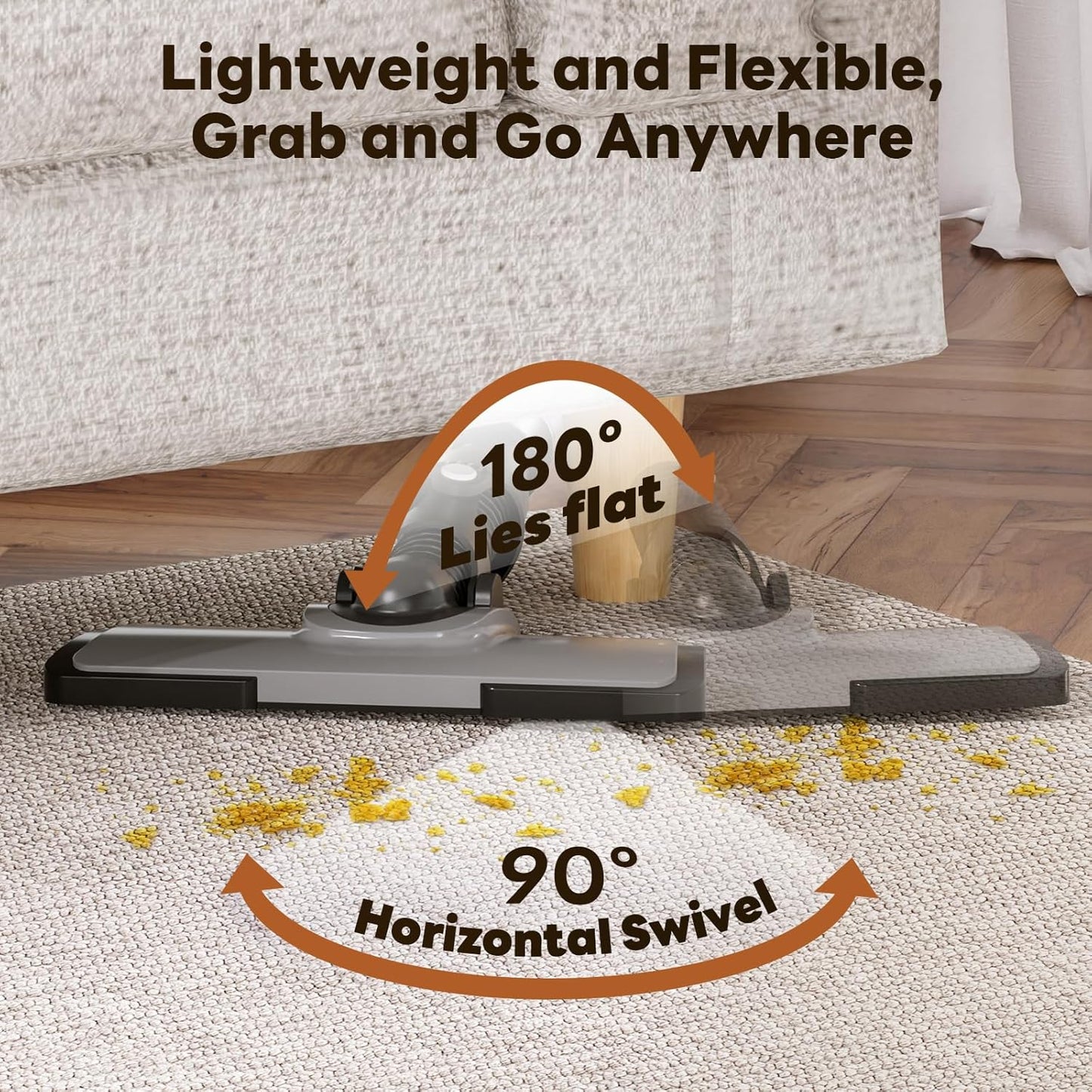 TECBOT Cordless Vacuum Cleaner, 12000 Pa Powerful Stick Vacuum with Brushless Motor, LED Touch Display, 30 Mins Long Runtime, Self-Standing Lightweight Vacuum for Hard Floor Carpet Hair, Gray