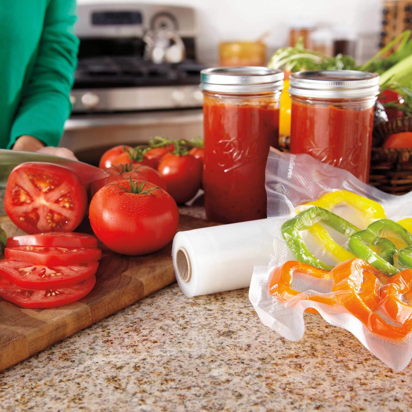 FoodSaver Custom Length Vacuum Sealer Bags Multipack, 5 Count Rolls for Airtight Food Storage and