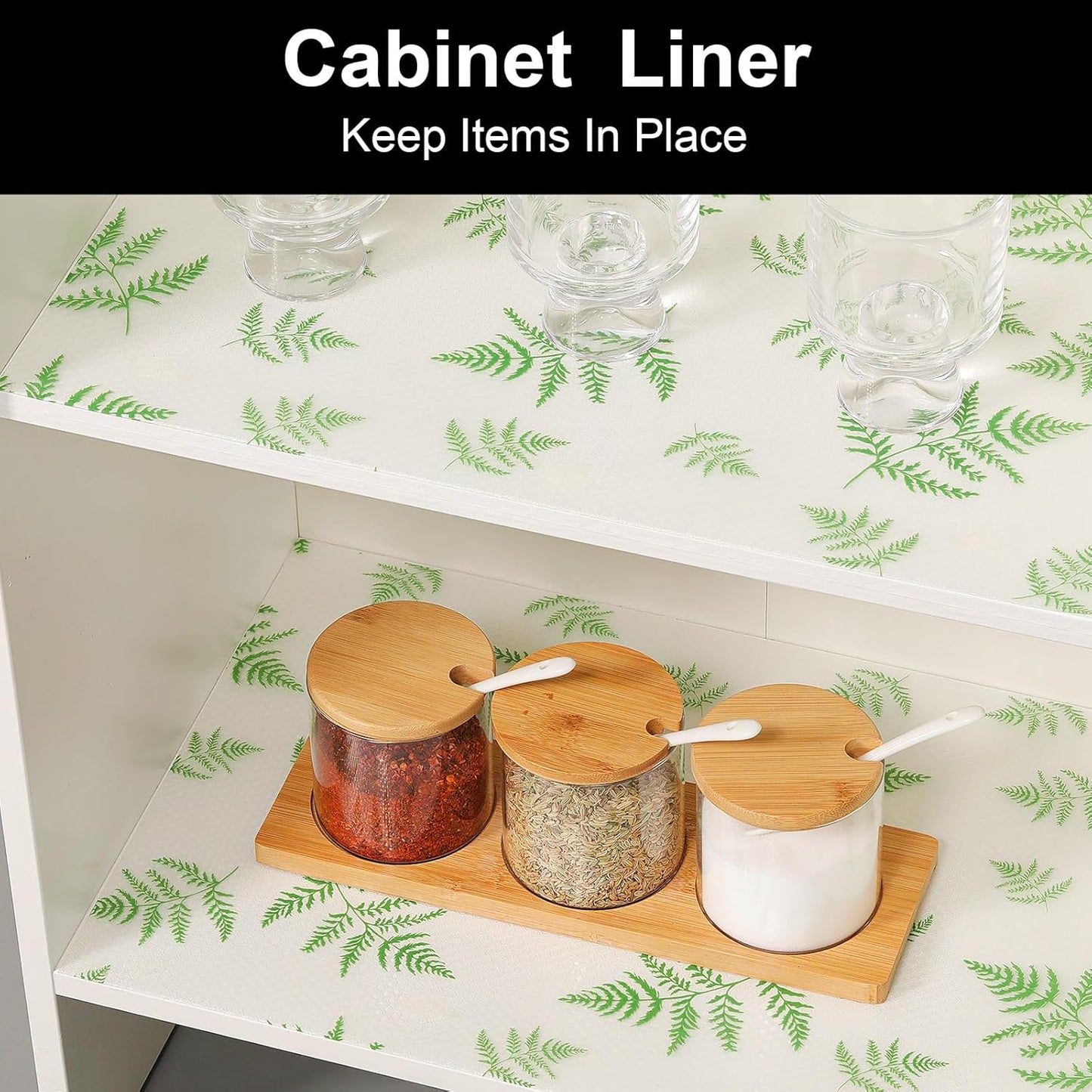 Cooyes Shelf Liners for Kitchen Cabinets Refrigerator Liners Waterproof & Oil-Proof Kitchen Cupboard Liner Drawer Mats EVA Material Non Adhesive Fridge Liner for Shelves