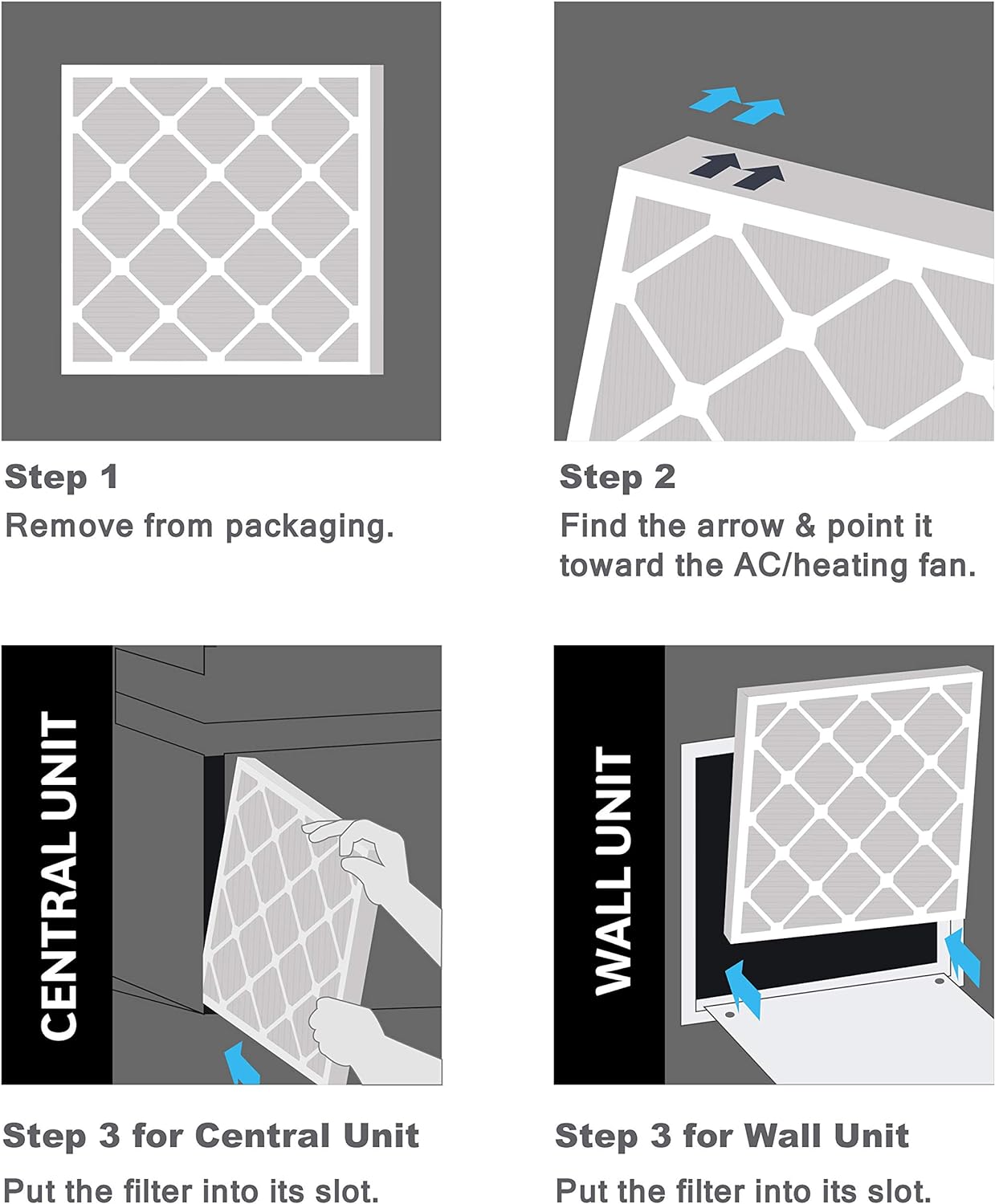 Aerostar 21 1/4x23 1/4x1 MERV 8 Pleated Air Filter, AC Furnace Air Filter, 6 Pack (Actual Size: 21 1/4" x 23 1/4" x 3/4")