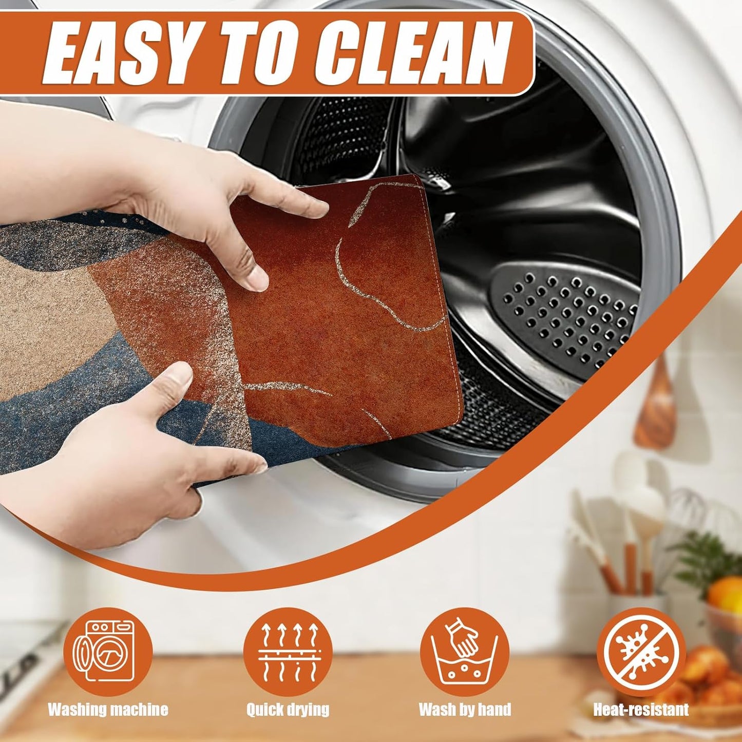 Abstract Stones Art Dish Drying Mat for Kitchen Counter Microfiber Absorbent Dish Kitchen Drying Mat Draining Reusable Washable for Dishes/Utensils/Counterto