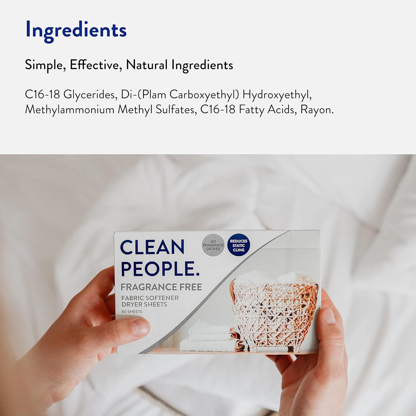 The Clean People Fabric Softener Sheets - Dryer Sheets - Softens & Removes Static Cling - Vegan Laundry Softener, Essential Oils - Fragrance Free 240 Pack