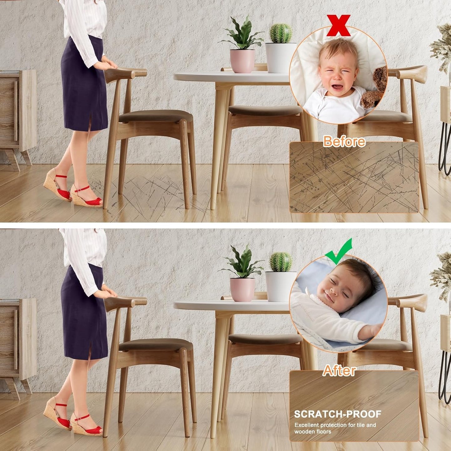 Felt Furniture Pads 300 Pieces, Furniture Pads for Hardwood Floors, Floor Protectors for Furniture Legs, Felt Pads for Furniture, Floor Savers for Furniture Brown