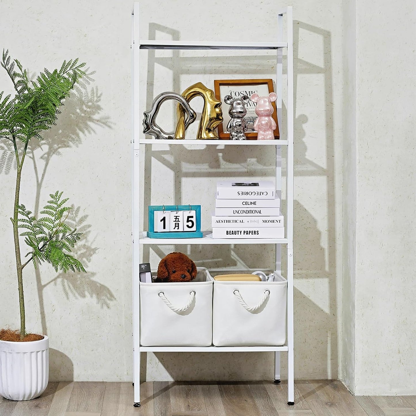 15x11x9.5 Inch Storage Baskets for Shelves,3 Pack Storage Bins，Foldable Organizer Boxes, Decorative Storage Basket for Organizing Clothes, Toys, Books, Foldable Cloth Baskets (White)