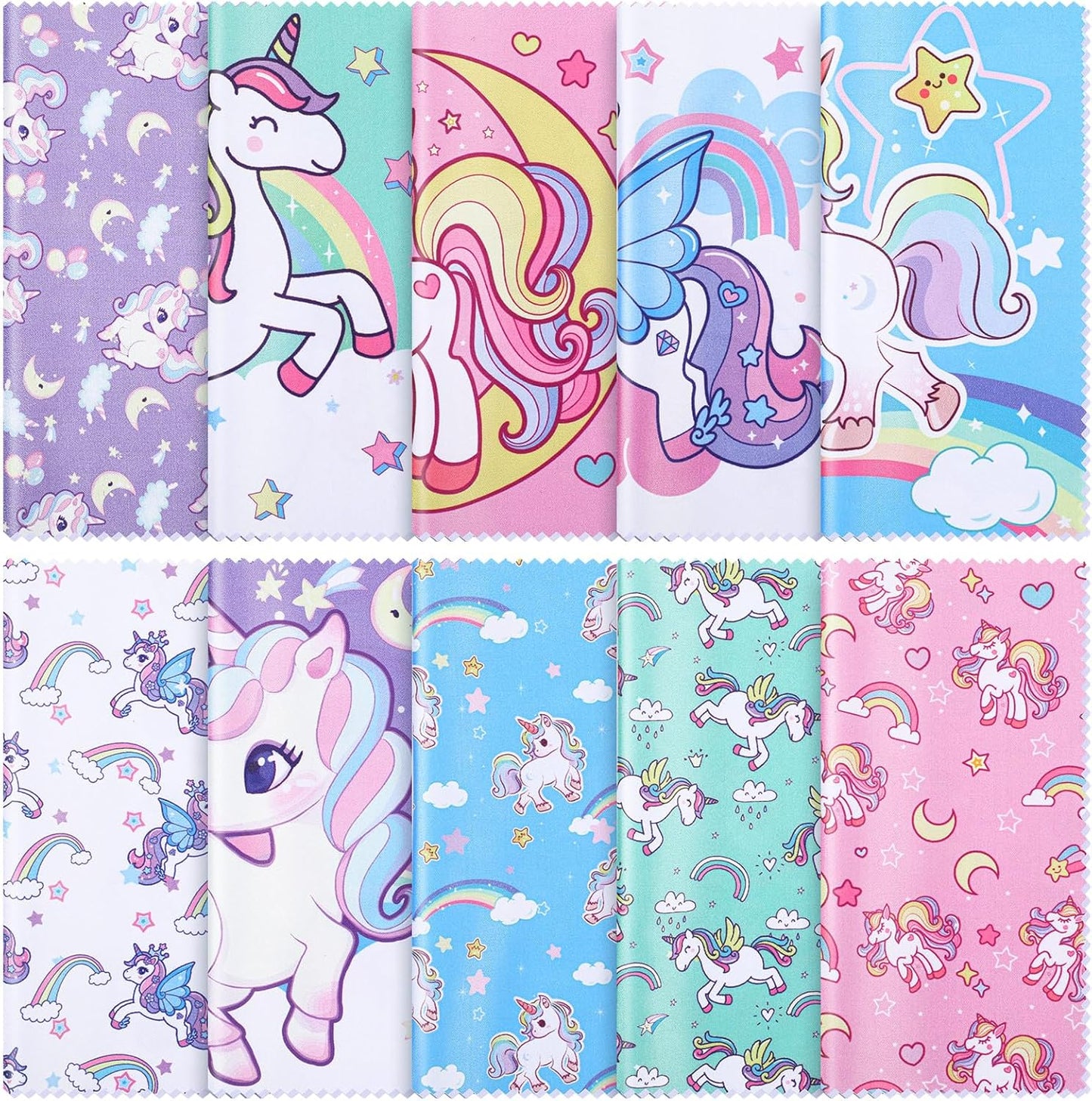 Sinmoe 20 Pcs Microfiber Cleaning Cloth Cute Unicorn Design Microfiber Soft Multicolor Glasses Cleaner Cloth for Eyeglasses Camera Lens Cell Phone Screens Glasses, 6 x 6 Inches