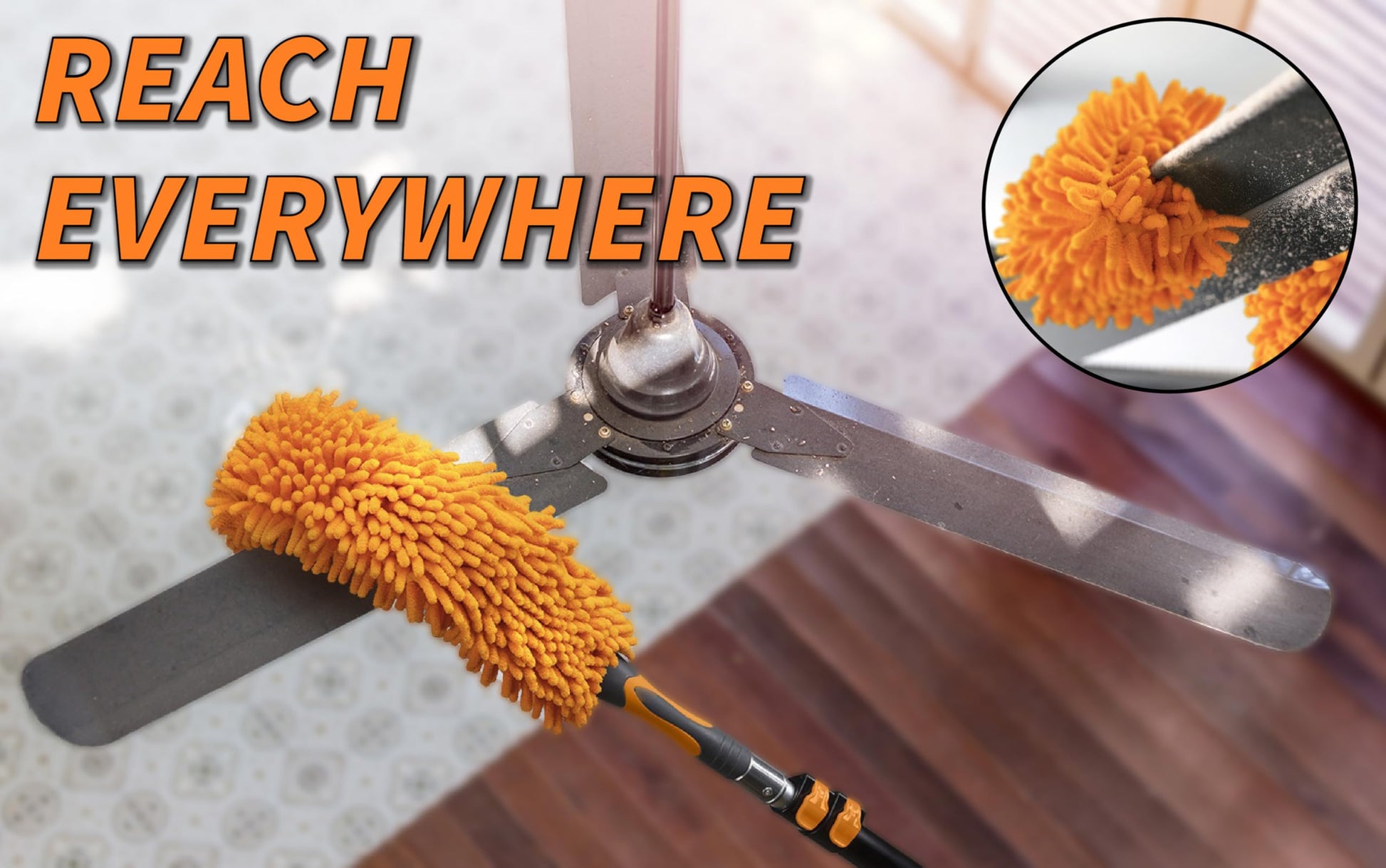 20 Foot High Reach Duster Kit with 4-12 ft Telescopic Extension Pole