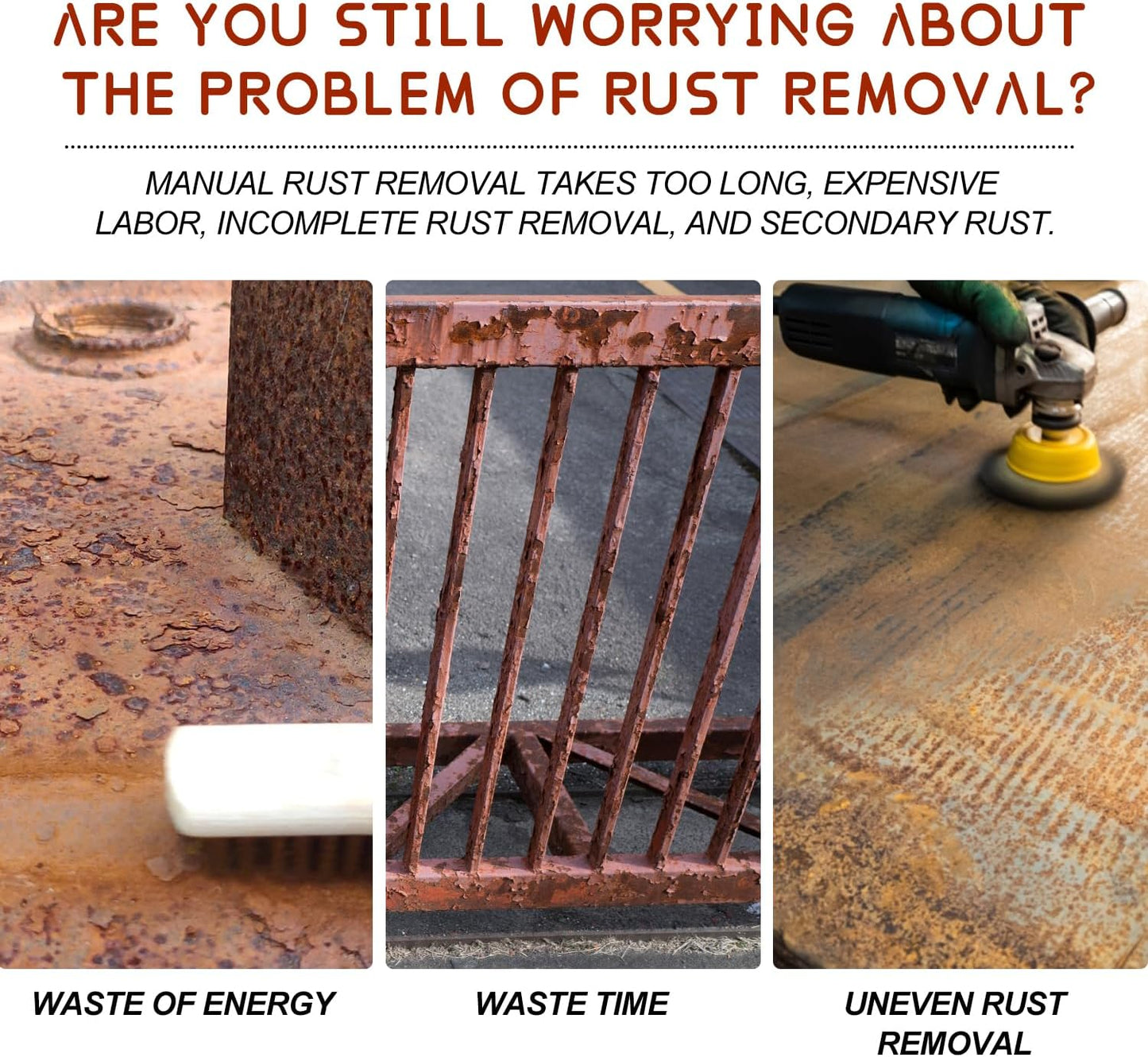 Rust Renovator,Rust Remover for Metal,Rust Converter for Metal,Water-Based Rust Remover for Metal, Rust Removal Converter Metallic Paint with Brush,Multi-Functional Anti-Rust Paint 300g(Black)