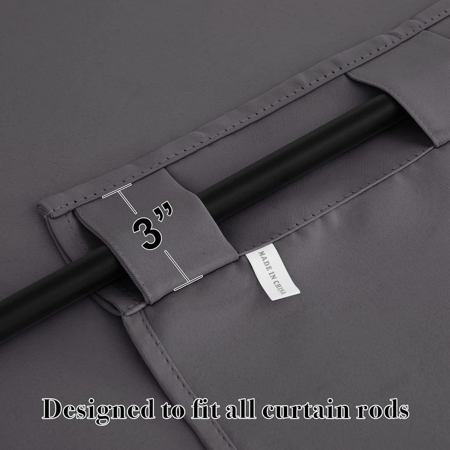 RYB HOME Blackout Curtains for Bedroom - Thermal Insulated Light Block Window Curtains, Back Tab Top Kitchen Drape Panels, Wide 42 x Long 45, Grey, 1 Pair