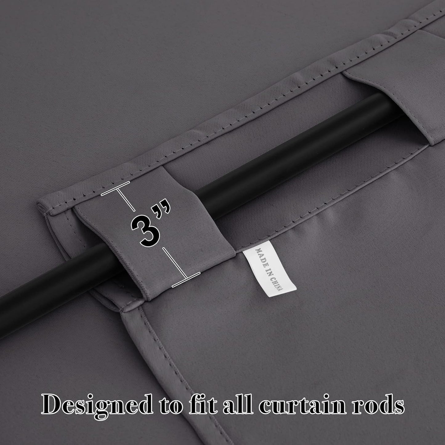 RYB HOME Blackout Grey Curtains - Thermal Insulated Window Treatments Long Panels, Back Tab Top, Privacy Curtains for Bedroom Dining, 42 Wide x 72 Long, Gray, Set of 2