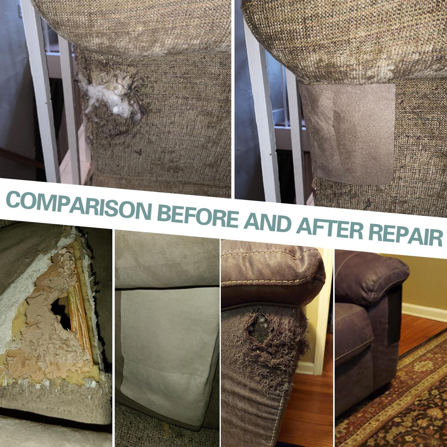 Azobur Rectangular Velvet Repair Patch, Self-Adhesive Flannel Fabric Patch, Multi Colors, Microfiber Patch，Can be Used to Patch Sofas, Car Seats, Handbags, Jacket Holes and Tears (Dark Brown)