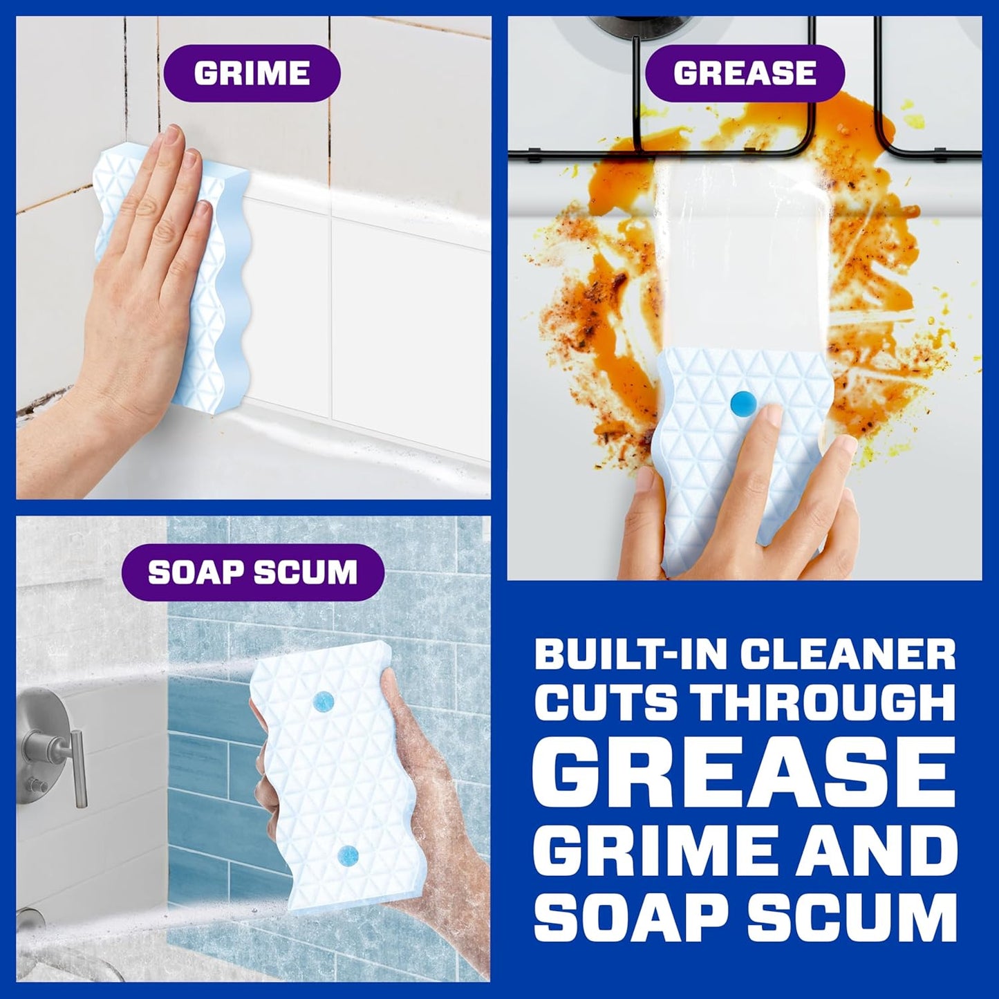 Mr. Clean Magic Eraser Foaming Sponge, All Purpose Cleaner, Dawn Cleaning Power, Wall Cleaner, Sneaker Cleaner, Oven Cleaner, Kitchen, Bathroom, Shower Cleaning Supplies, Scrubber, Ultra Foamy, 5ct