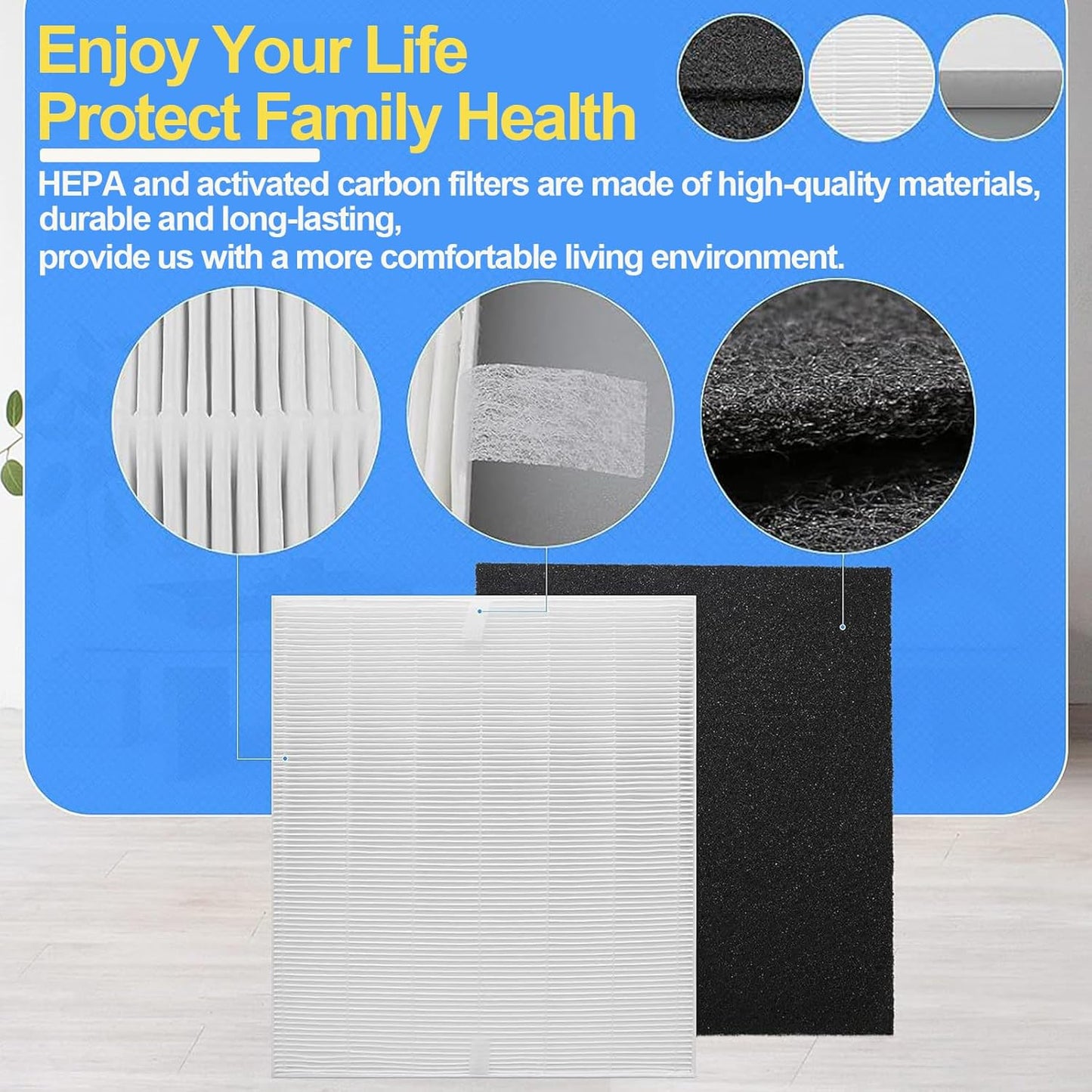 AP-1512HH Air Purifier Replacement Filter Set Compatible with Coway Airmega AP-1512HH,AP-1518 and Airmega 200M Air Purifier, 2 True HEPA and 6 Carbon Pre-Filters, Compared to Part # 3304899