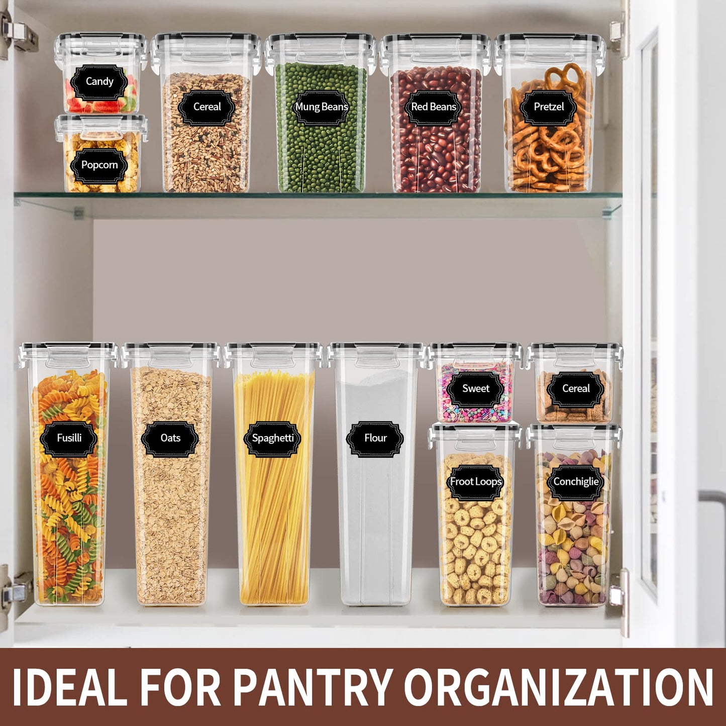 PRAKI Airtight Food Storage Containers Set with Lids - 24 PCS, BPA Free Kitchen and Pantry