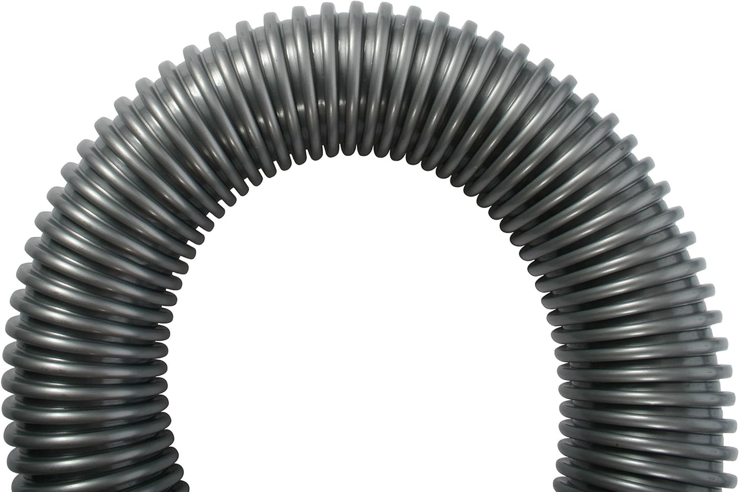 Cen-Tec Systems 20 Ft. Premium Shop Vacuum Extension Hose with 2 tank adapters and 1.25" curved end, Silver