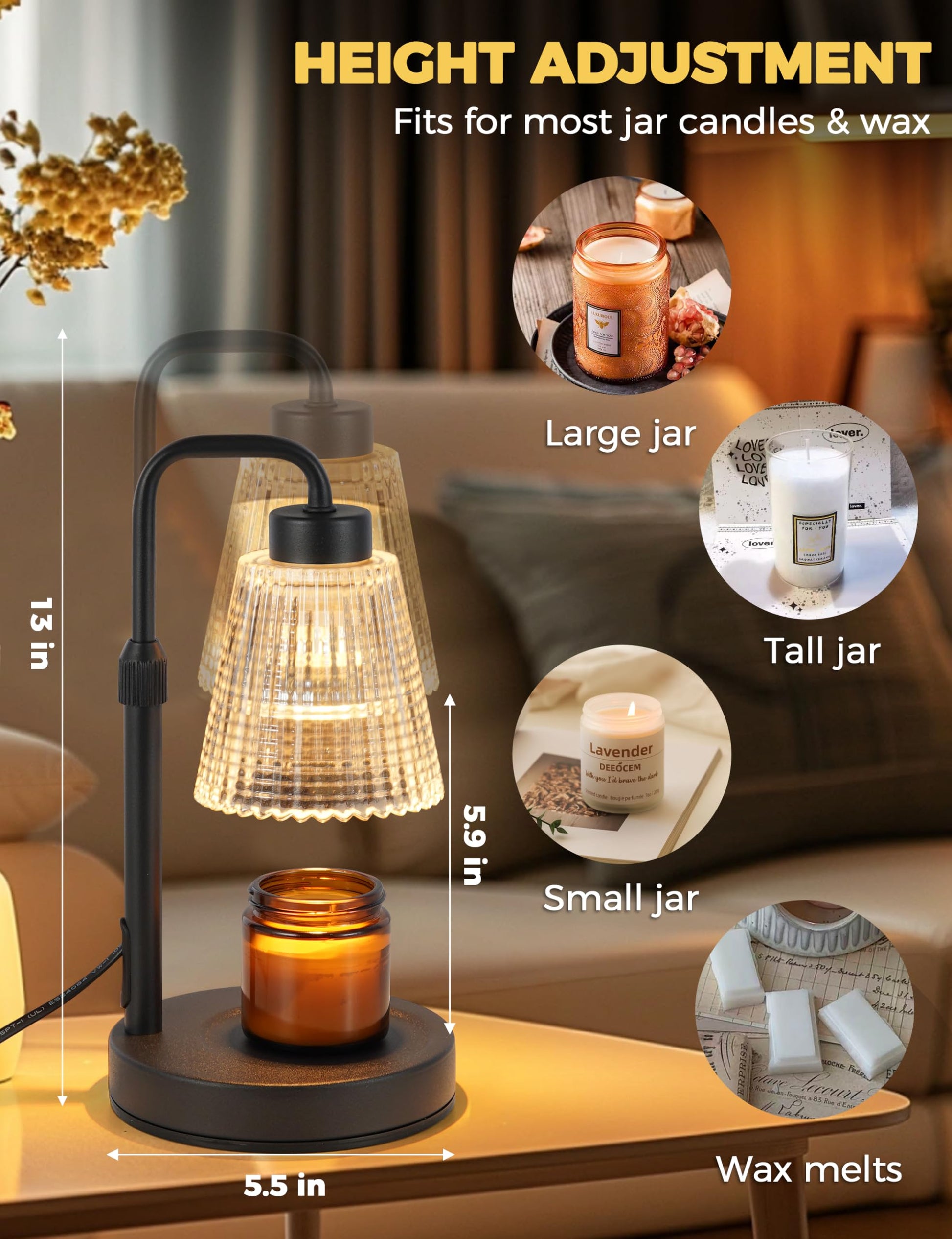 GODONLIF Candle Warmer Lamp with Timer, Birthday Gifts for Women Home Decor