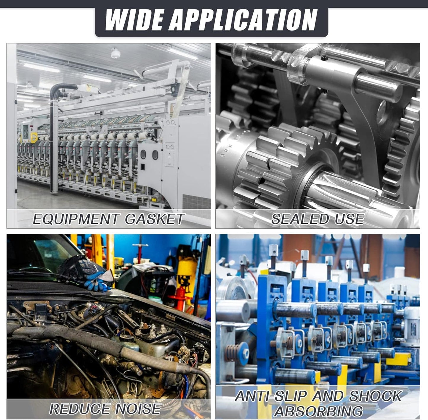 Adhesive Rubber Strips Neoprene Rubber Sheets, Rolls & Strips with Adhesive Backing Rubber Pads Self Stick Seal Rubber Gasket Adhesive Back for Matting Padding - 1" Wide x 1/16" Thick x 10' Long