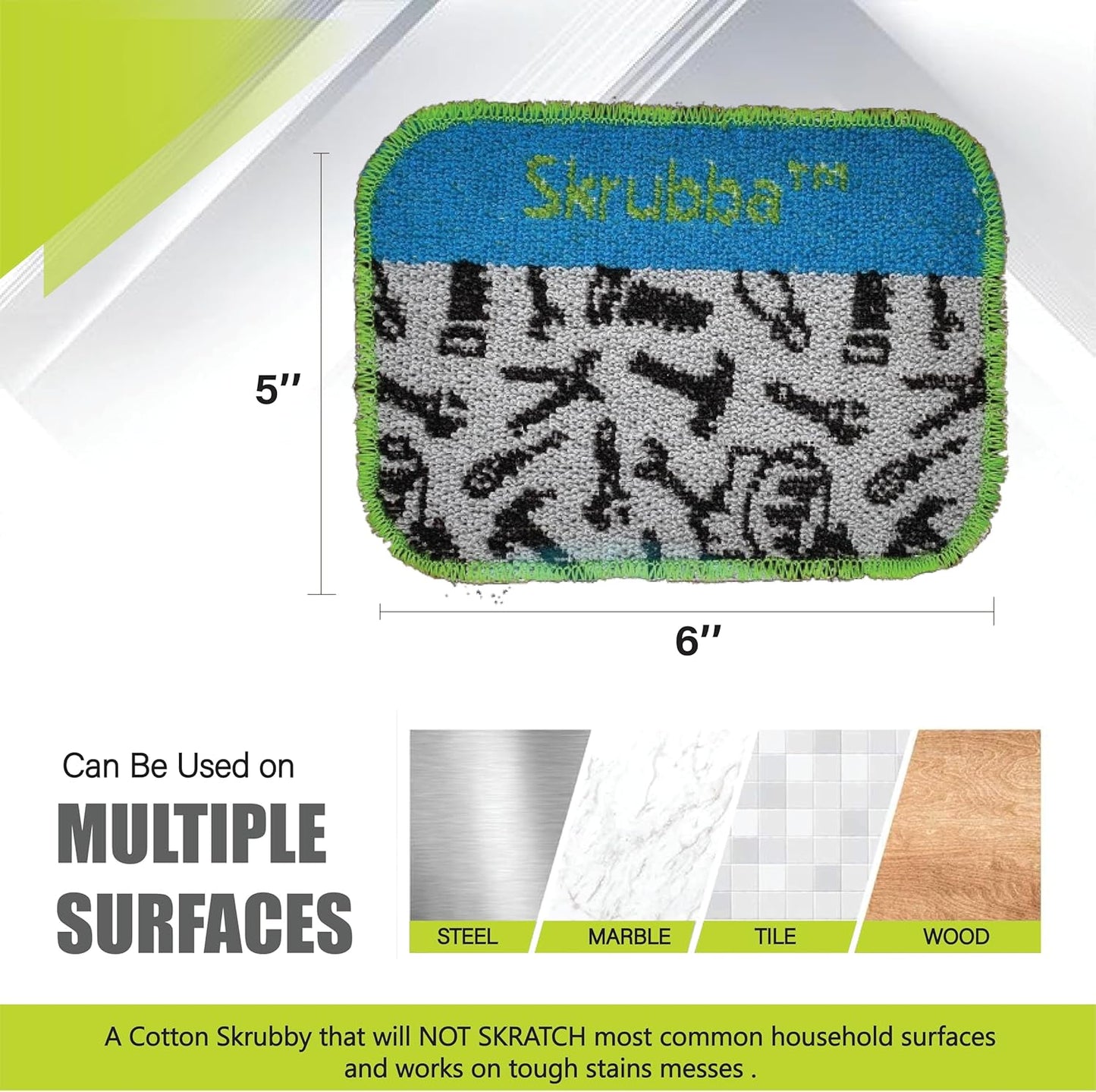 Wet-It Skrubba Non-Scratch Scouring Pad – European Scrubby Sponge for Kitchen, Dishes, Pots, Pans, Glass & Cookware – Durable Reusable Cleaning Pad with Tools Design