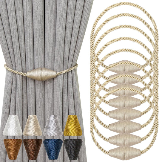 Magnetic Curtain Tiebacks 8 Pack Outdoor Rope Curtain Tie Backs Decorative Window Treatment