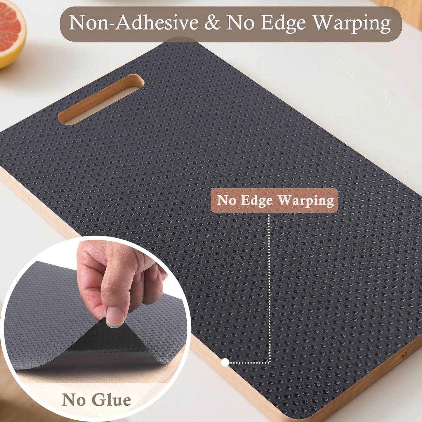 Shelf Liner for Kitchen Cabinet 18 Inch Wide X 20 Ft Non-Slip Drawer Mat Waterproof & Oil-Proof Cabinet Mat for Cupboard Pantry Bedroom Bathroom Garage Non Adhesive Refrigerator Shelf Liner (Black)