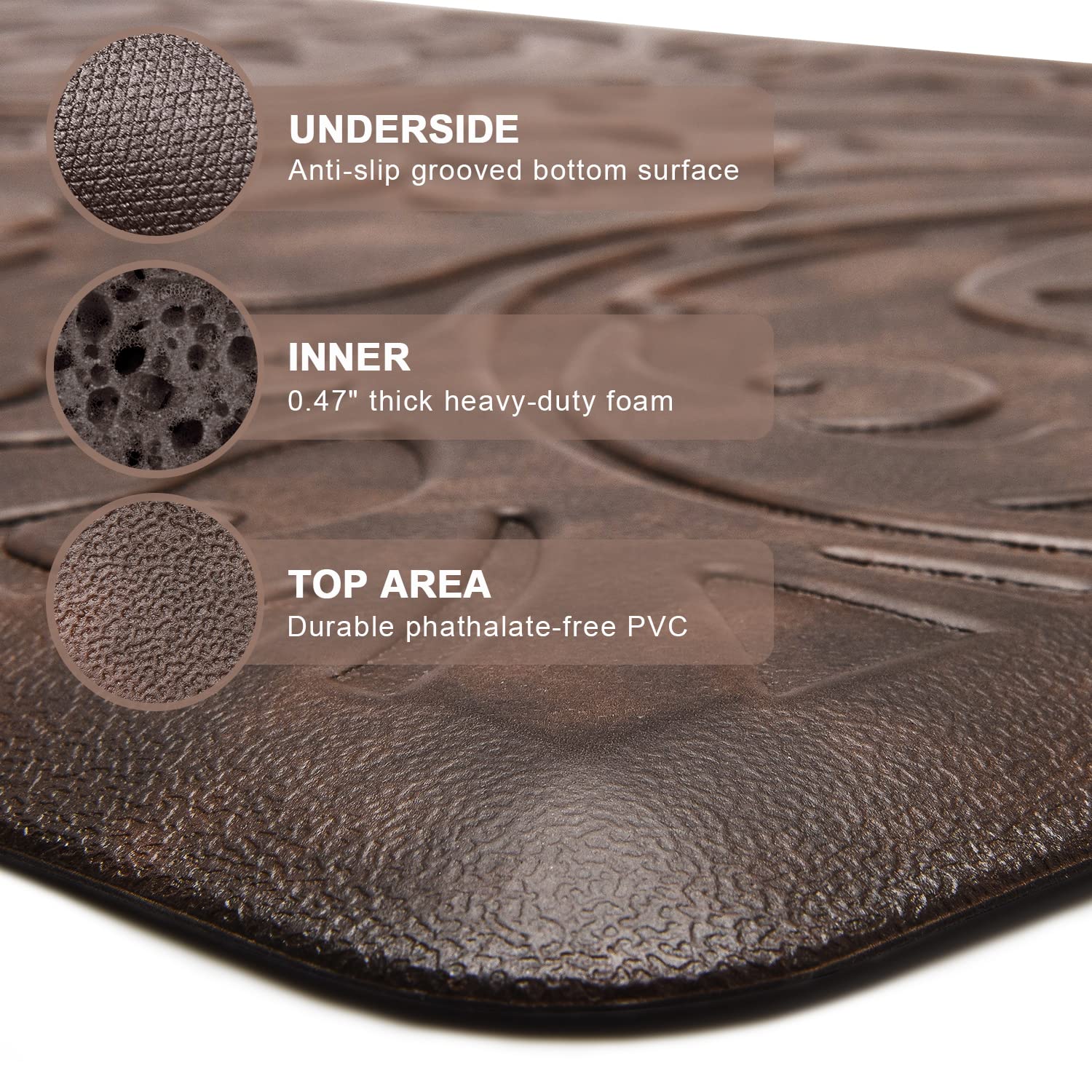 Kitchen Mat Cushioned Anti-Fatigue Comfort Standing Mat Rug for Home,Office