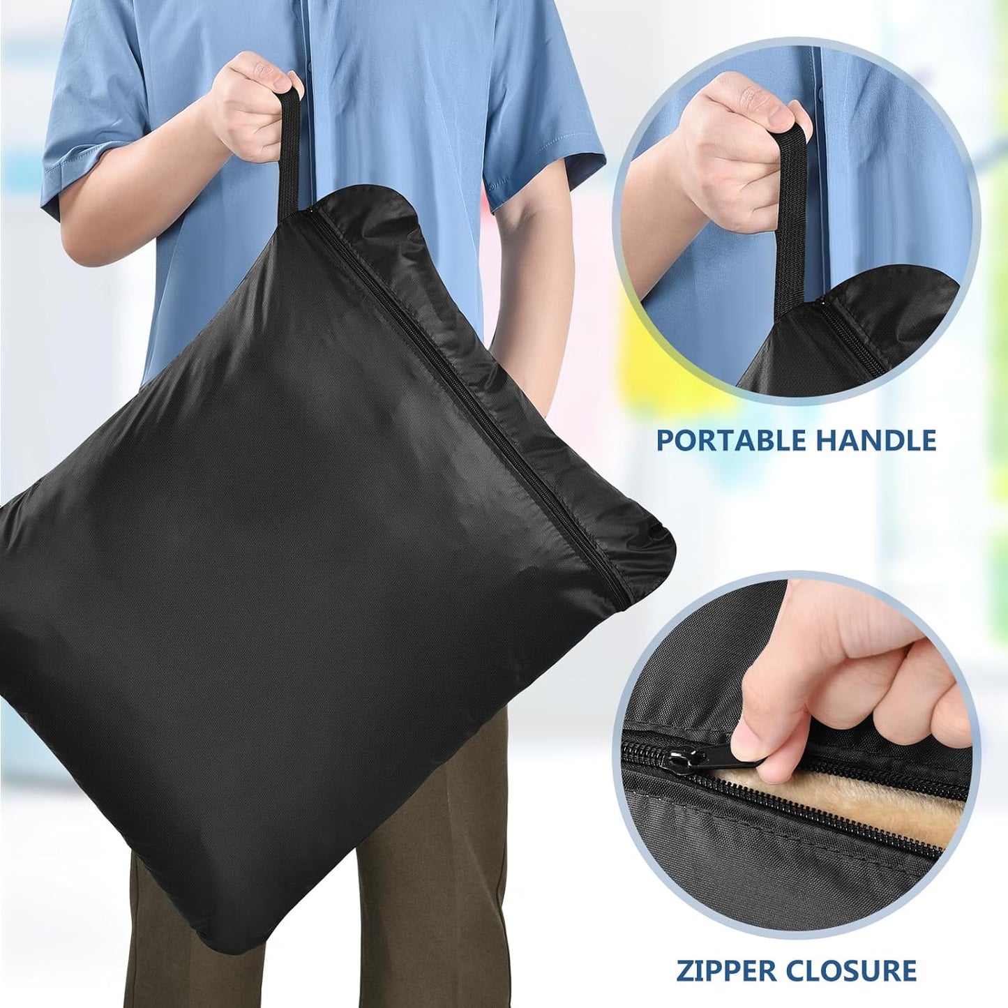 OTraki 2Pcs Large Wet Bag 20x24 inch Wet Dry Bag for Swimsuit Reusable Towel Pouches with Zipper Waterproof bag Wet Clothes Organizing Washable for Travel Gym Beach Pool Black