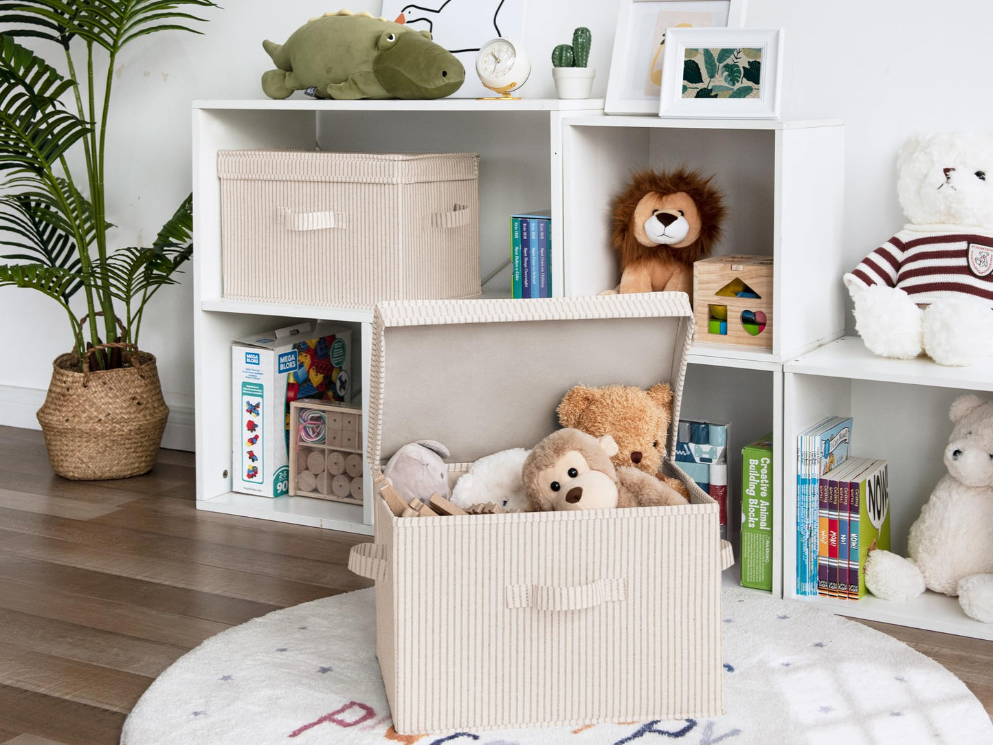 StorageWorks Fabric Storage Bins with Lids, Closet Storage Bins