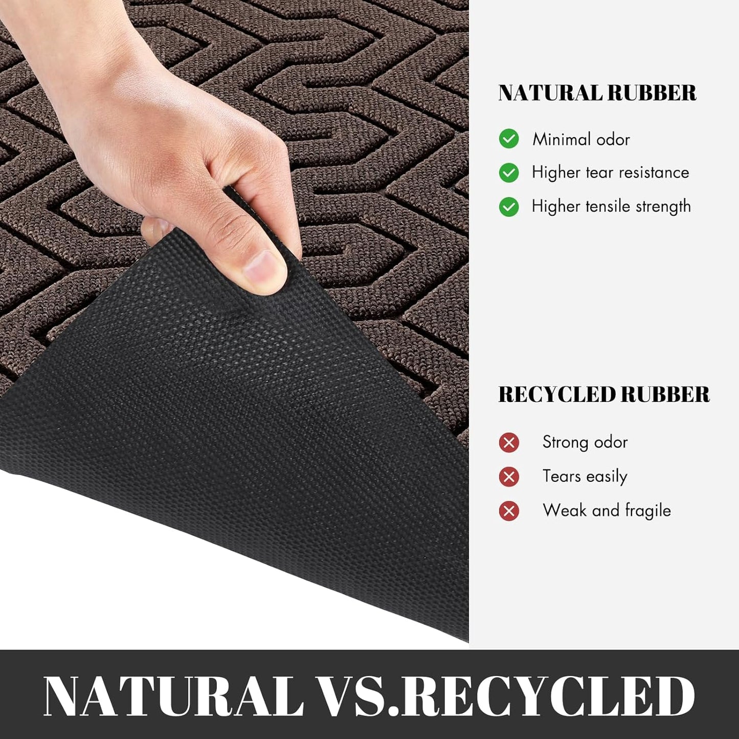 Yimobra 72x24 Indoor Outdoor Runner Rug, Heavy-Duty Waterproof Entrance Mat for High Traffic Areas, Commercial Grade Welcome Door Mat, Easy Clean, Brown