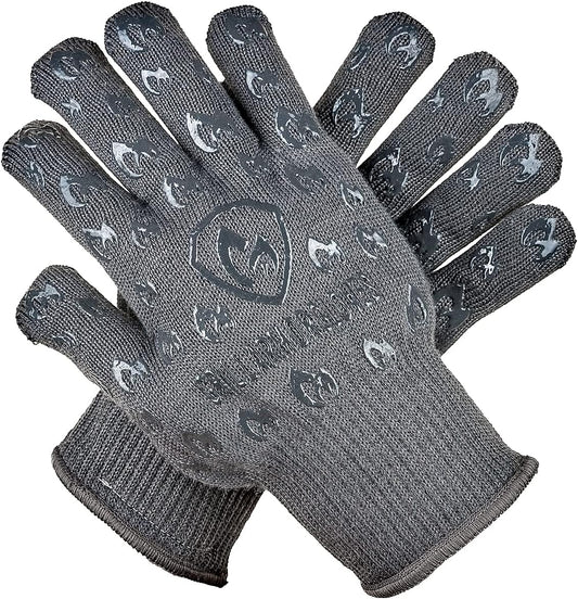 Grill Armor Oven Gloves 932°F Extreme Heat & Cut Resistant Oven Mitts with Fingers for BBQ