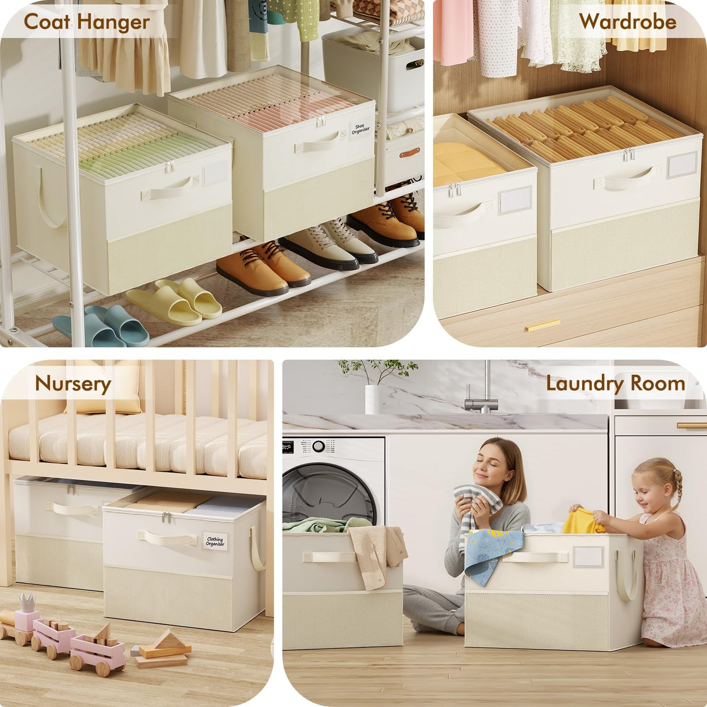 Plus Size 2 Pack Shoe Organizer for Closet, Foldable Shoe Storage Box