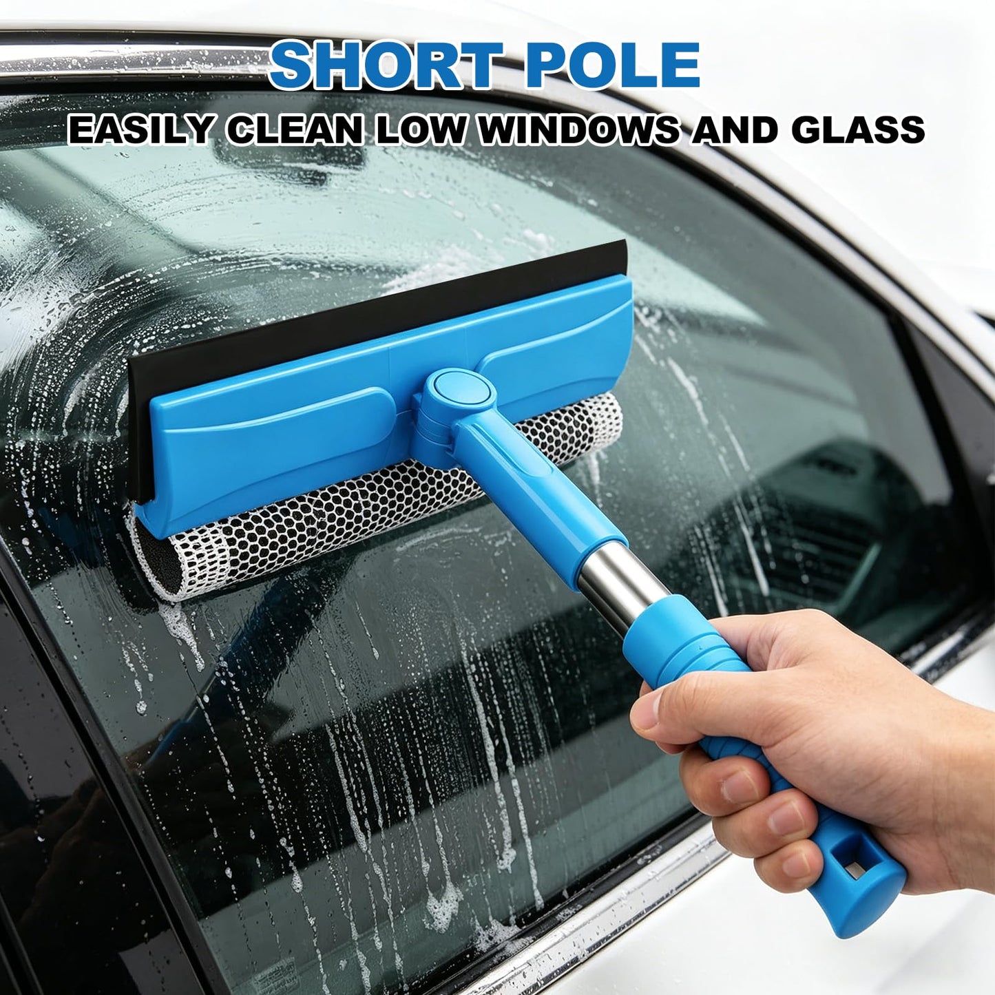 SetSail Window Squeegee 2 in 1 Window Cleaner Tool with 57in Extension Pole