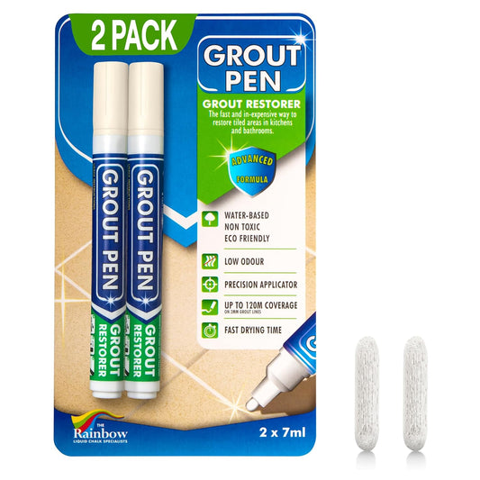 Grout Pen Ivory Tile Paint Marker: Waterproof Grout Paint, Tile Grout Colorant and Sealer Pen