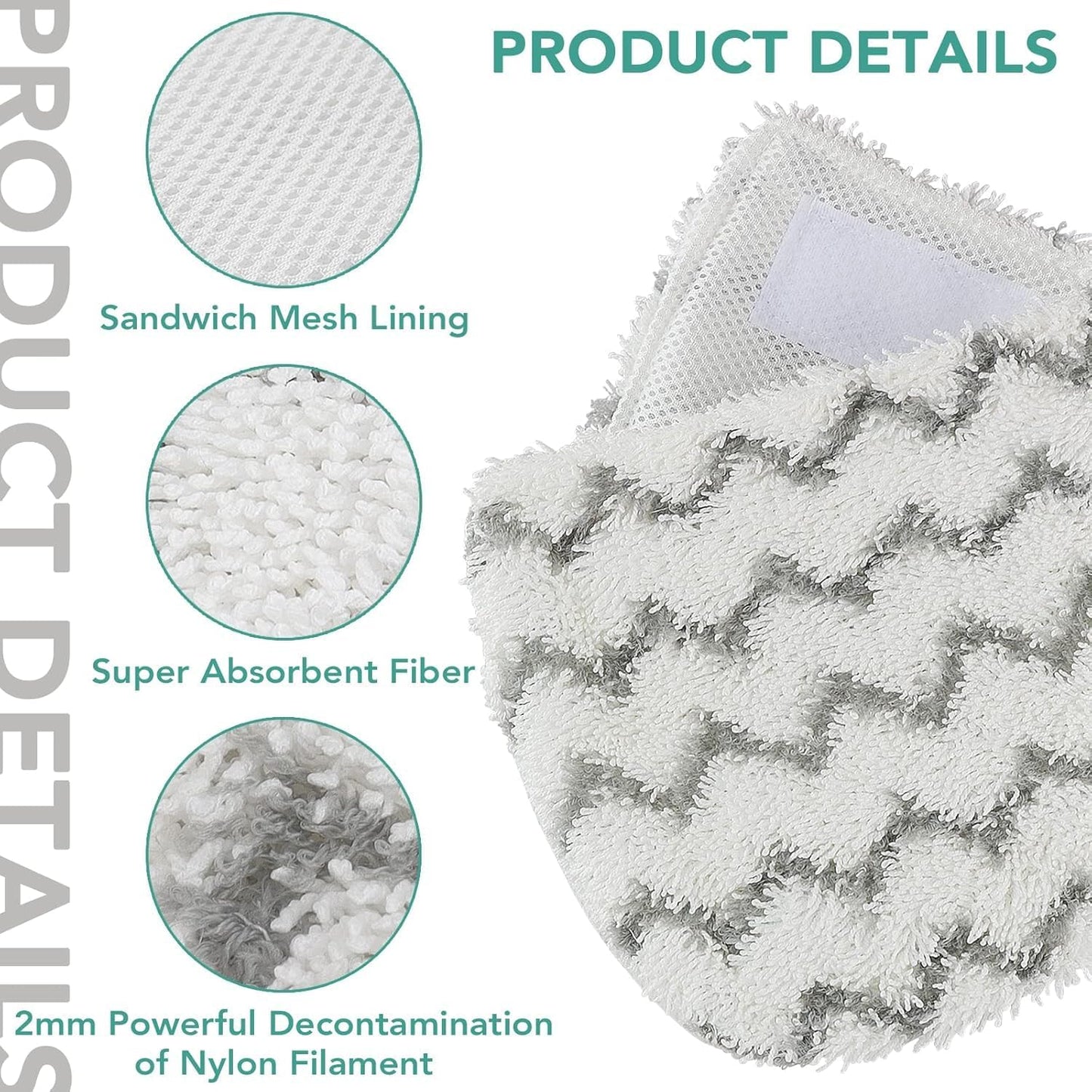 Sgizoku S1000 S2001 Steam Mop Replacement Pads for Shark Steam Mop S1000 S1000A S1000C S1000WM S10001C S1200 & S2001 SteamSpot Steam Mop - Dirt Grip, Washable & Reusable for All Floor Clean - 8Pack