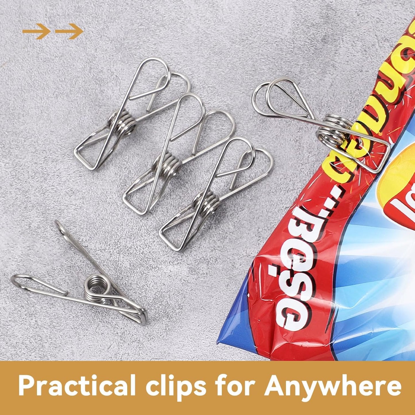 40 Pack Clothes Pins Heavy Duty, Metal Clothespins Assorted Size Include Extra Large, 304 Stainless Steel Clothes Pins with Waterproof Bag, 2.4/2.6/3.4 Inch Laundry Clips Outdoor