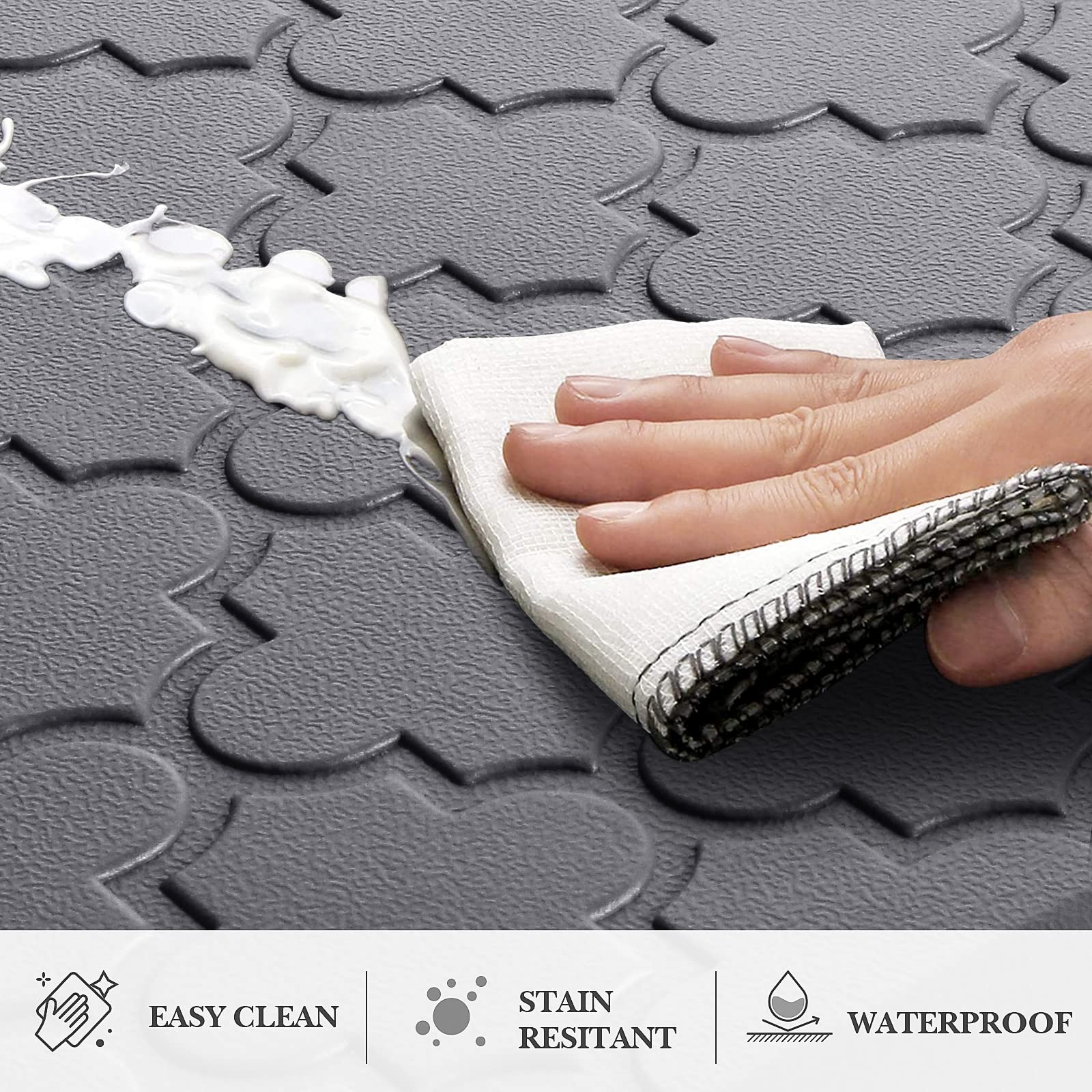 Kitchen Mat 2 PCS Cushioned Anti-Fatigue Floor Mat Standing Mat for Kitchen
