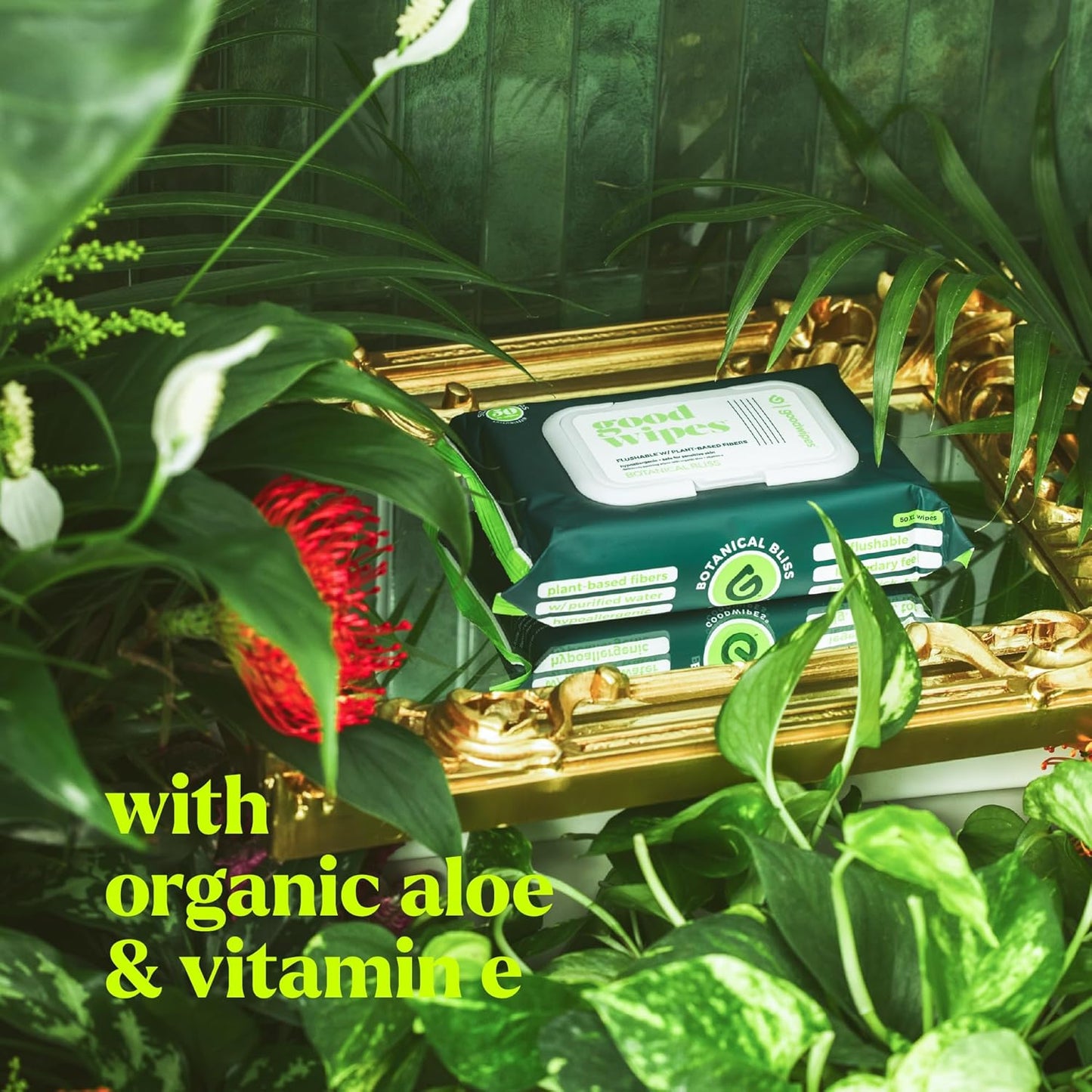 goodwipes Flushable Wipes - Individually Wrapped Butt Wipe for On-the-Go Adults - Portable Mini Wipes - Travel Essentials - Sewer & Septic Safe - Botanical Bliss, 32 Count (1 Pack)